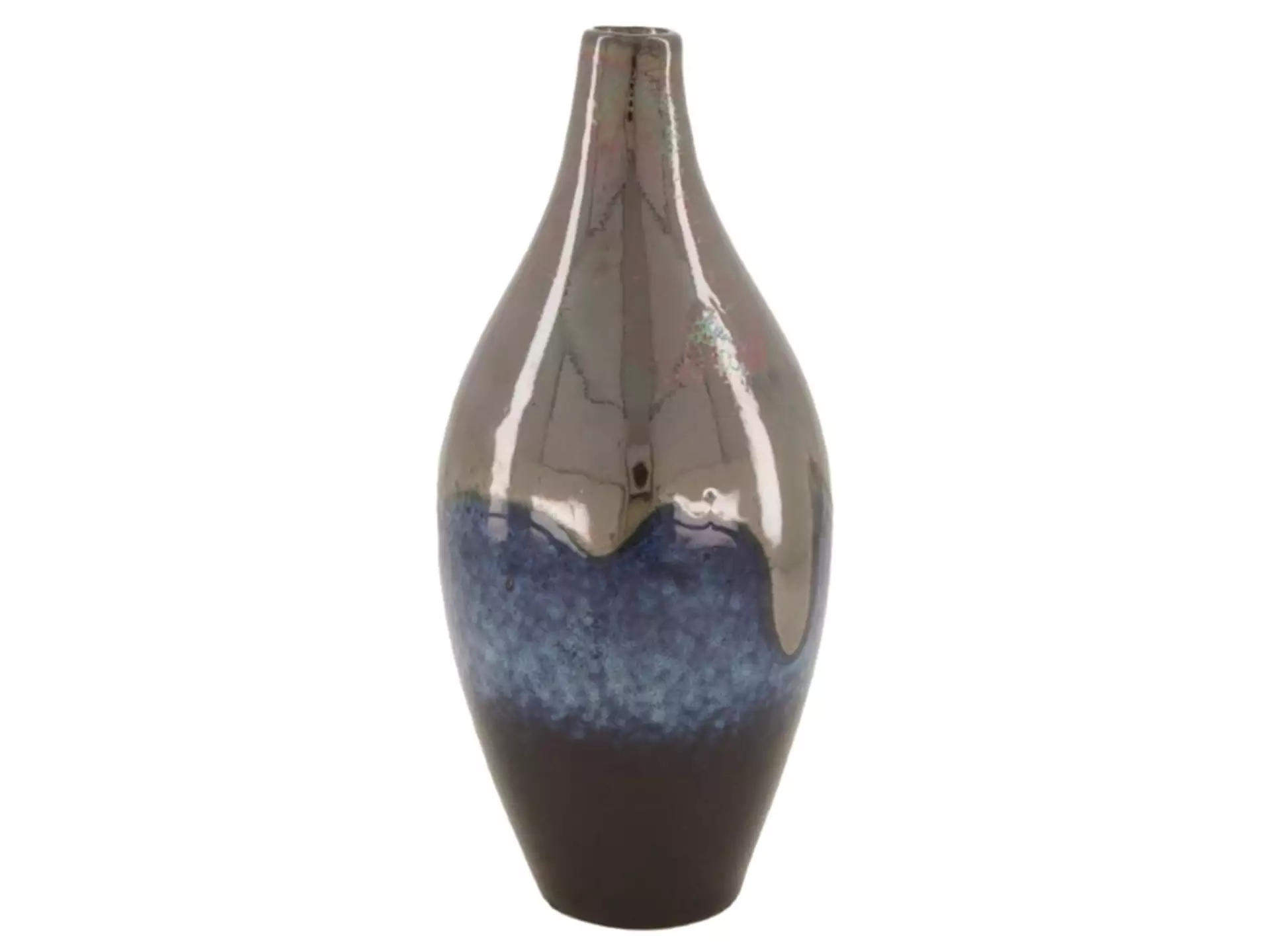 Vase Keramik Blau-Schwarz H: 26 cm Dijk
