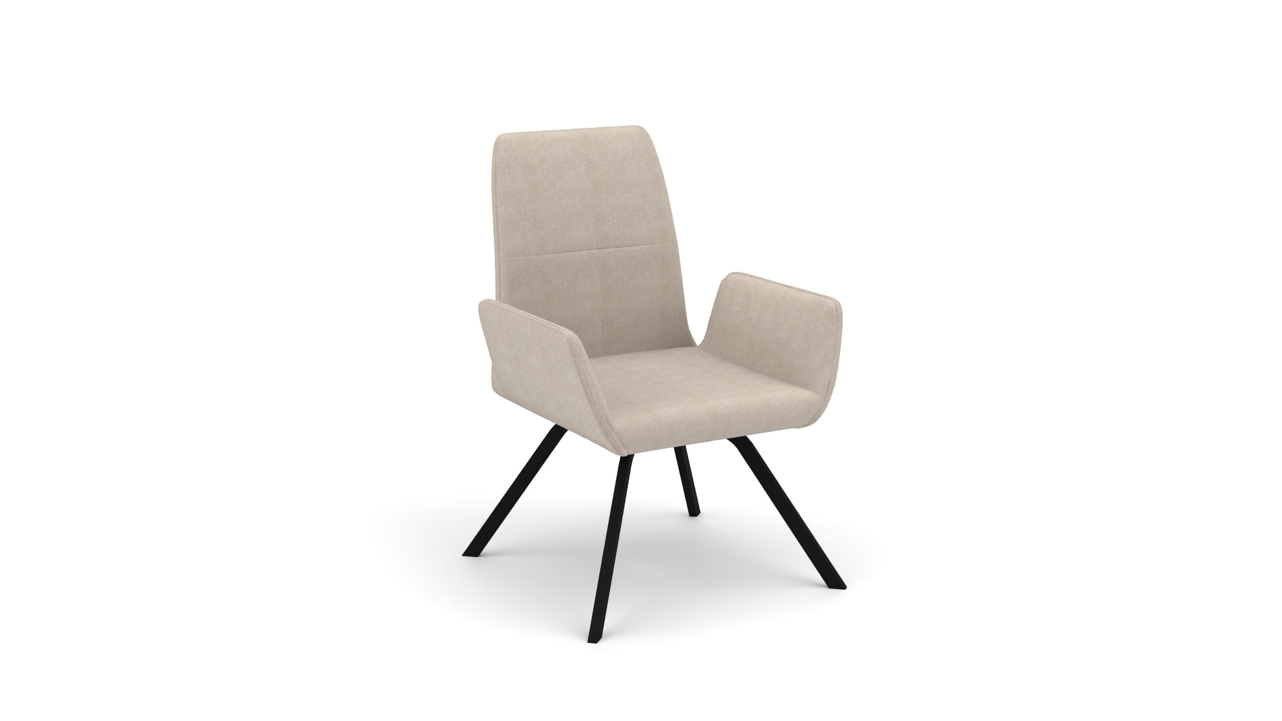 Stuhl Sirius - von UrbanDesign | Drehfunktion, Fuss schwarz, Stoff Desert