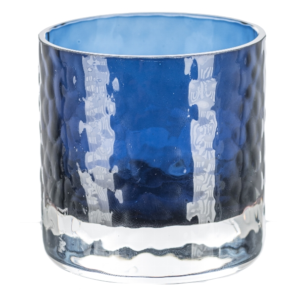 Windlicht Teelicht Royalblau H: 7 cm Gasper