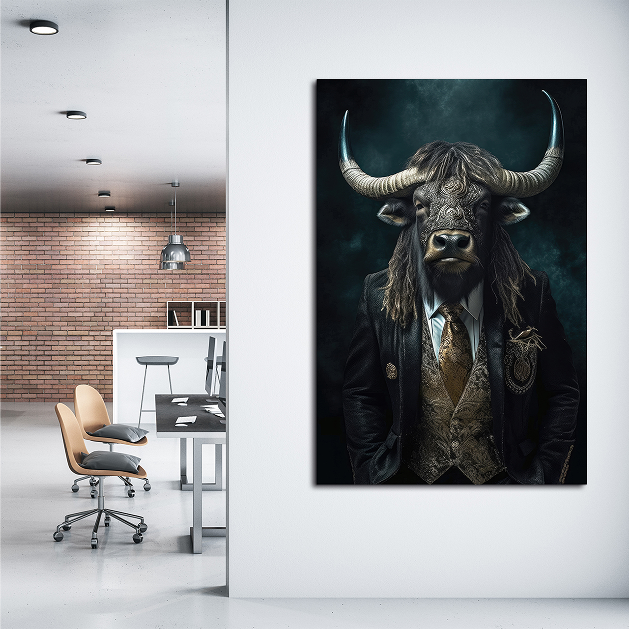 Canvas-Stylish Mr. Bull-image LAND