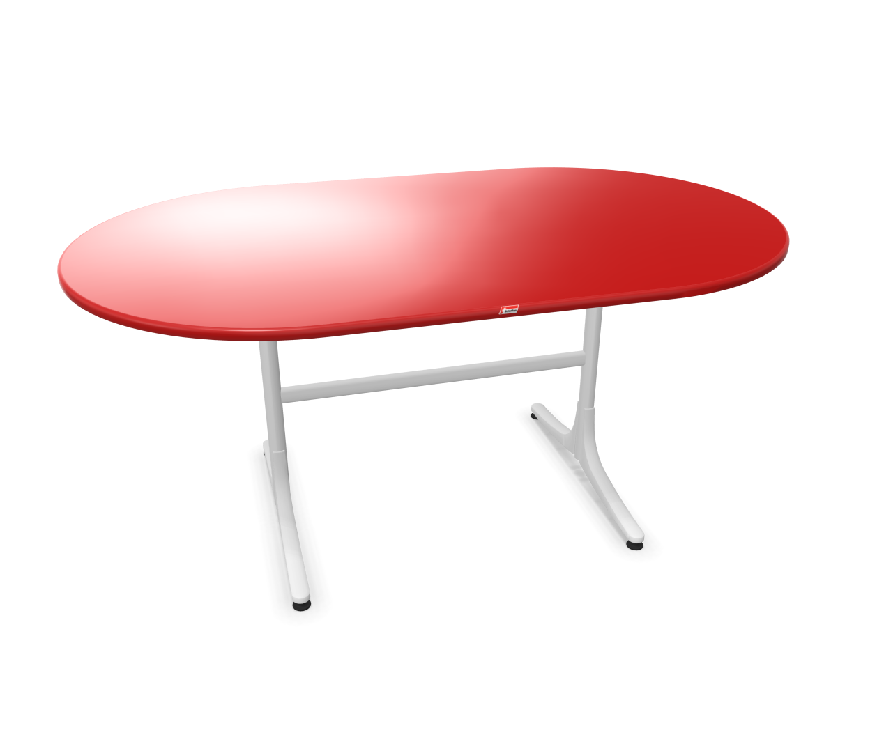 Gartentisch Schaffhausen Oval von Schaffner / Farbe: Rot / Grösse: 160 x 95 cm