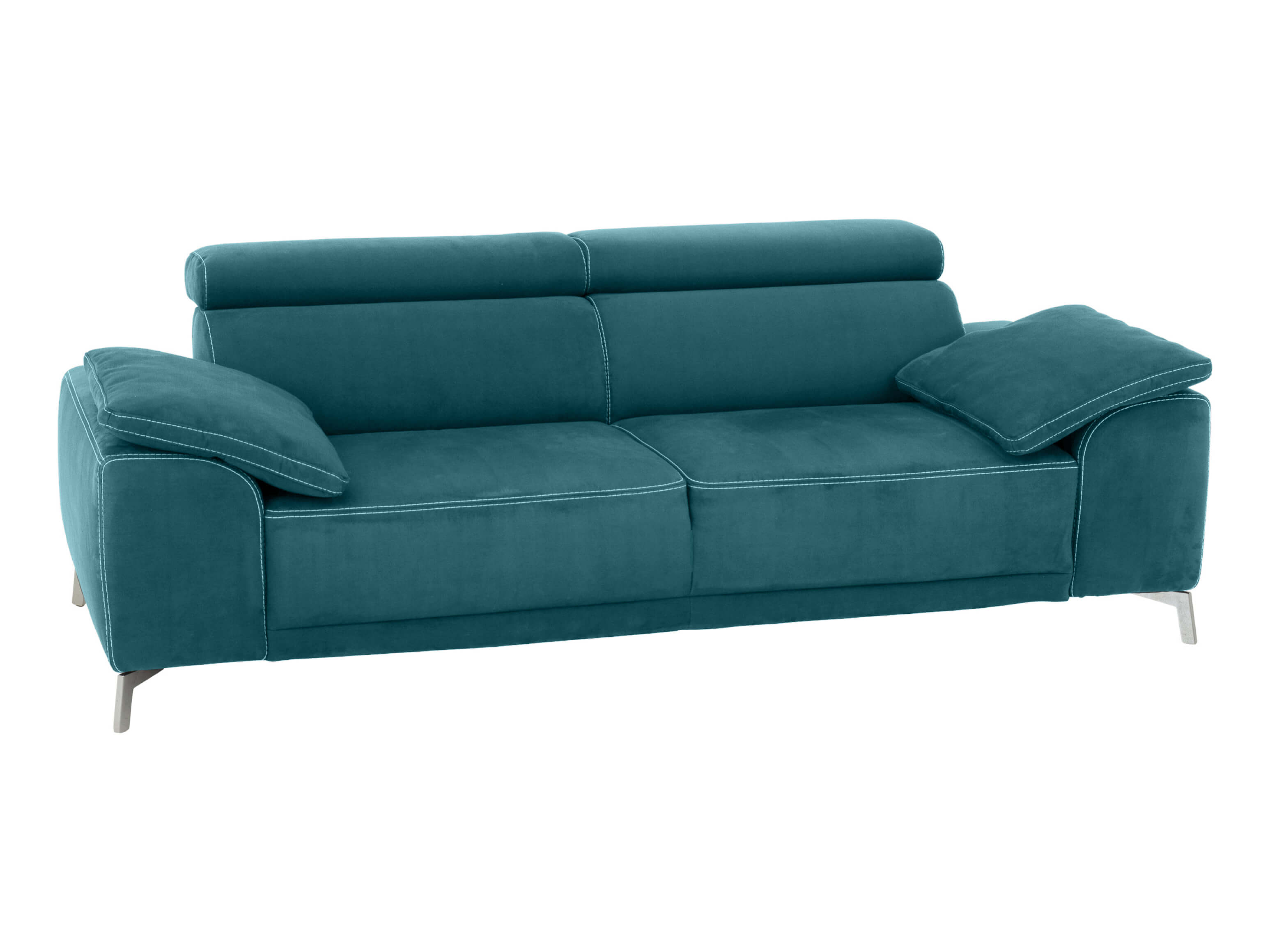 Sofa Lucio Basic B: 222 cm Candy / Farbe: Petrol / Material: Stoff Basic