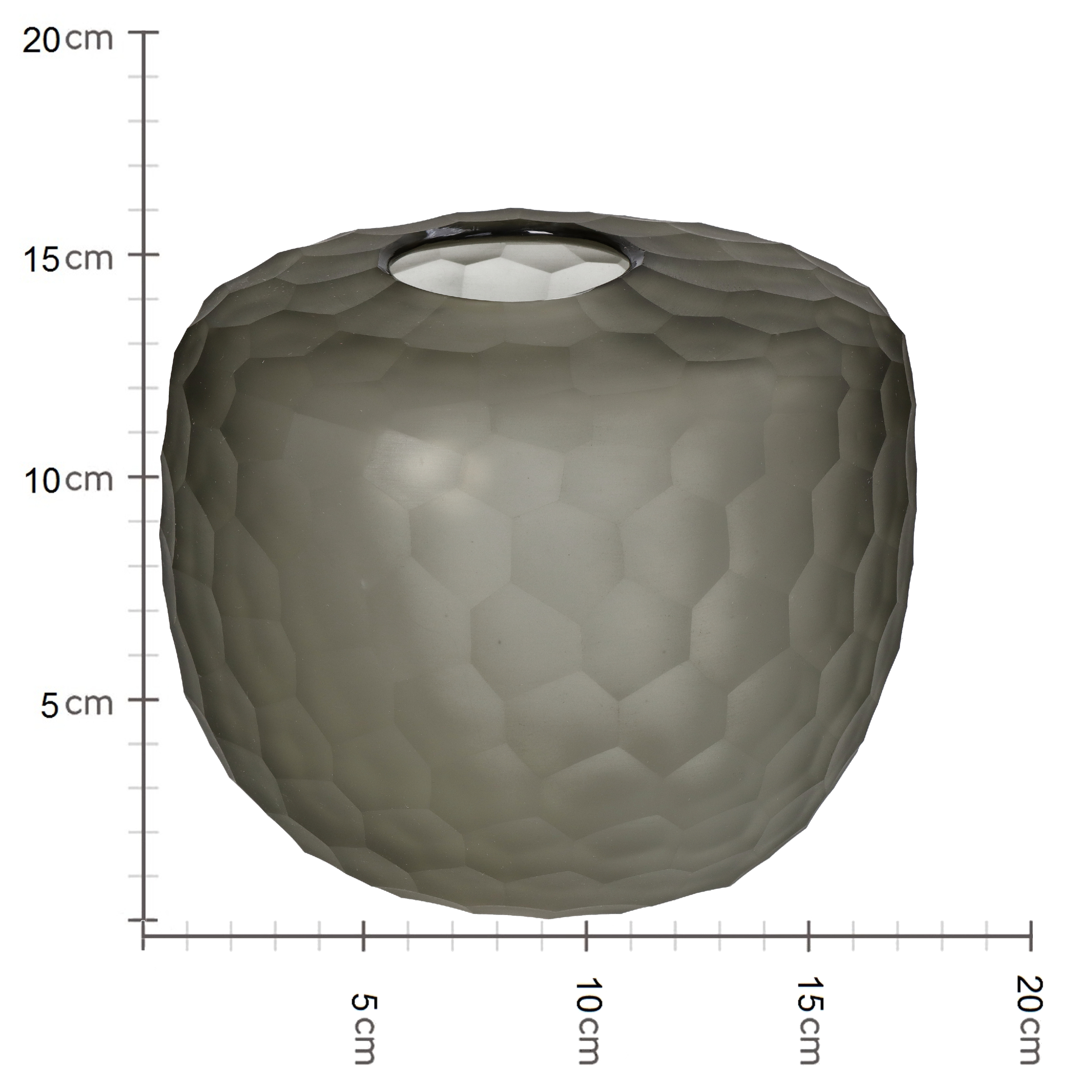 Vase Glas, Rauch H: 20 cm Kersten