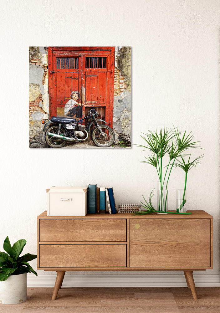 Alubild Street Art mit Moped image LAND