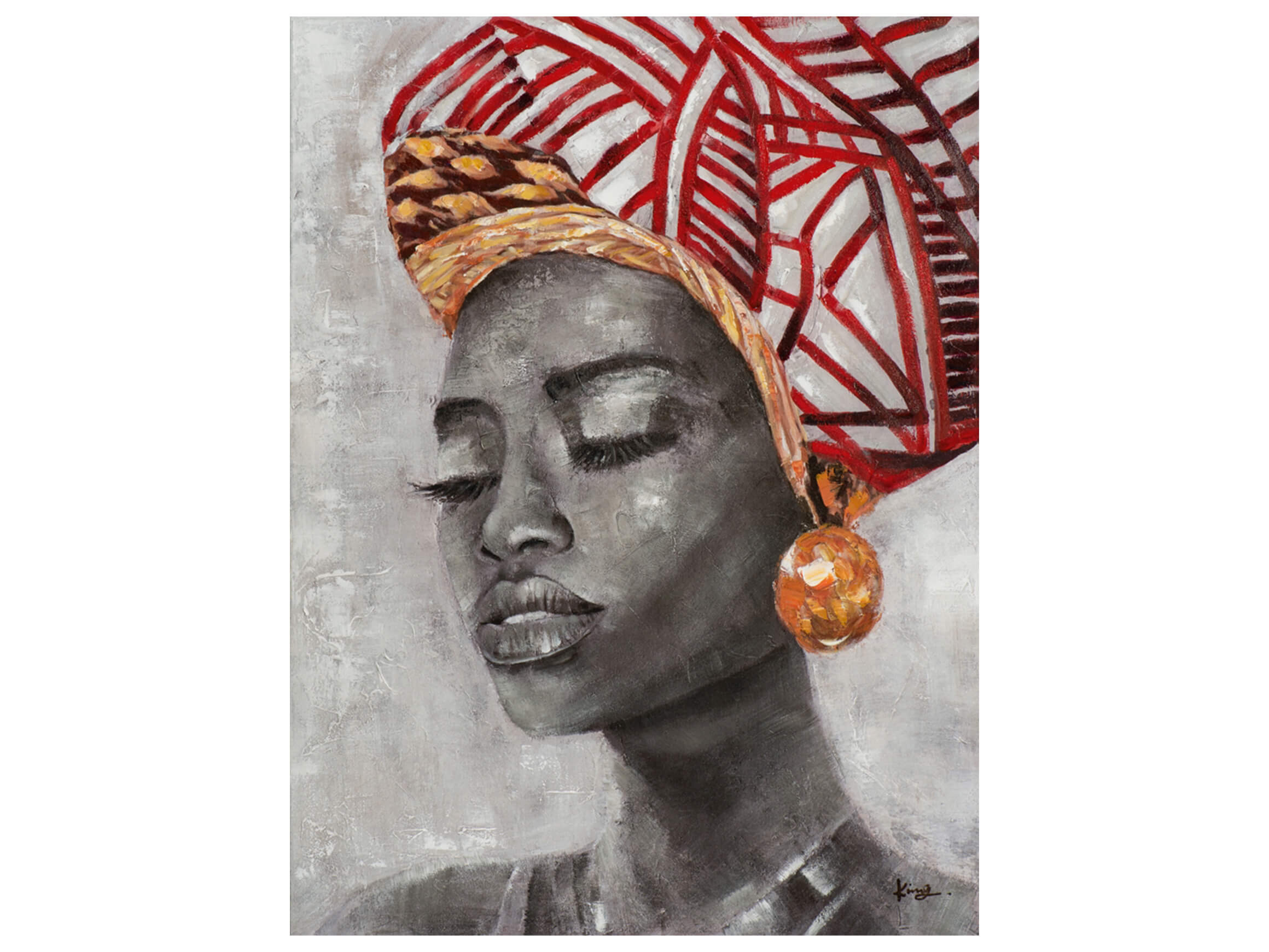 image LAND Bild Schönheit mit Rotem Turban  | Schubiger Möbel