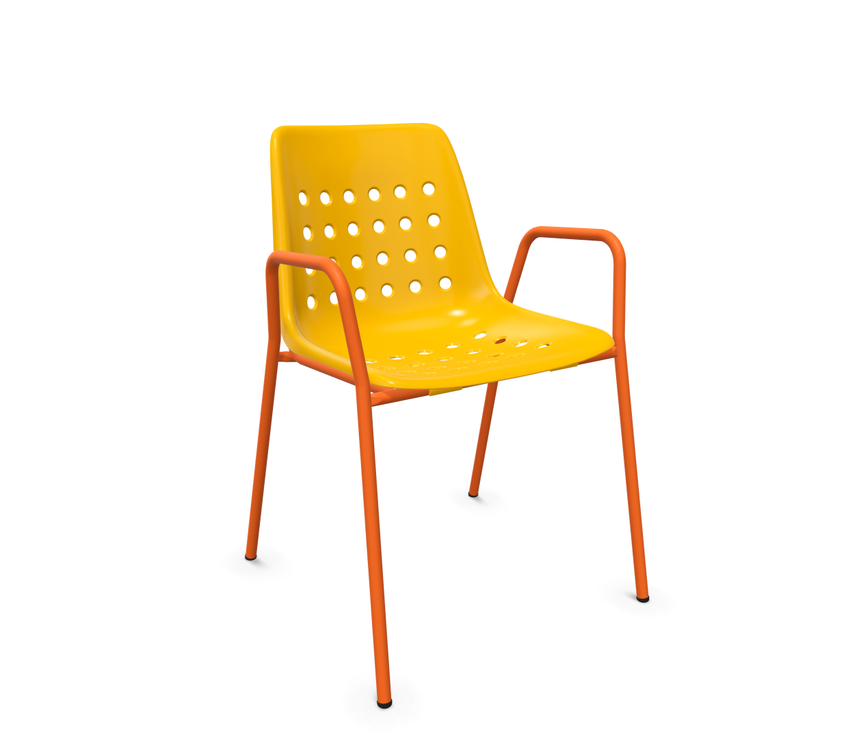 Chaise à coque Bermuda avec accoudoirs de Schaffner / Couleur : jaune / Dimensions : 55 x 54 cm