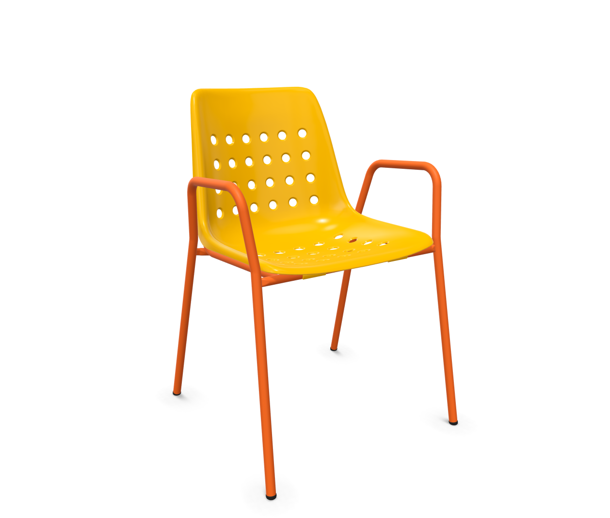 Schalen-Stuhl Bermuda mit Armlehnen von Schaffner / Farbe: Gelb / Grösse: 55 x 54 cm