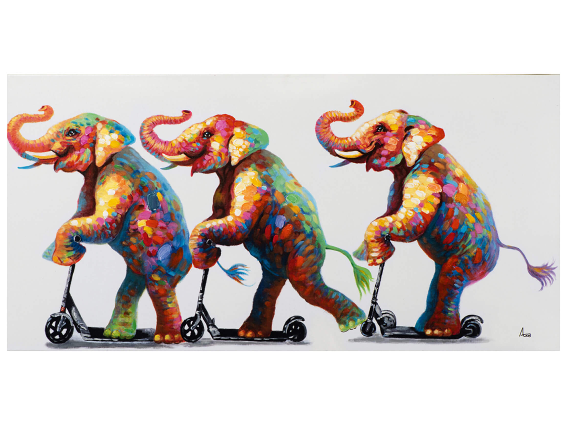 Bild Elefantenpatrouille Auf Rollern image LAND