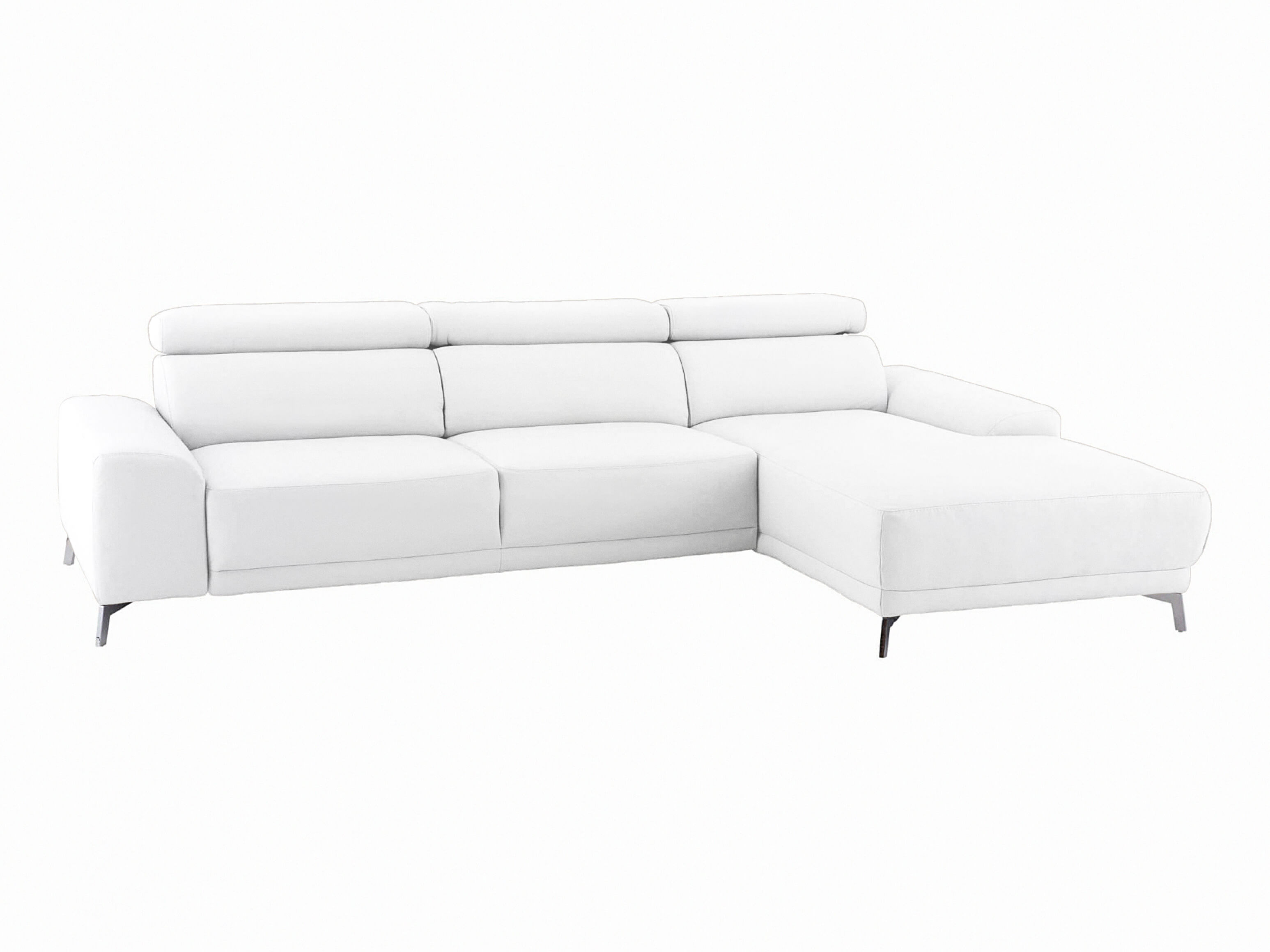 Ecksofa Lucio Basic Longchair Candy / Farbe: Bianco / Material: Leder Basic