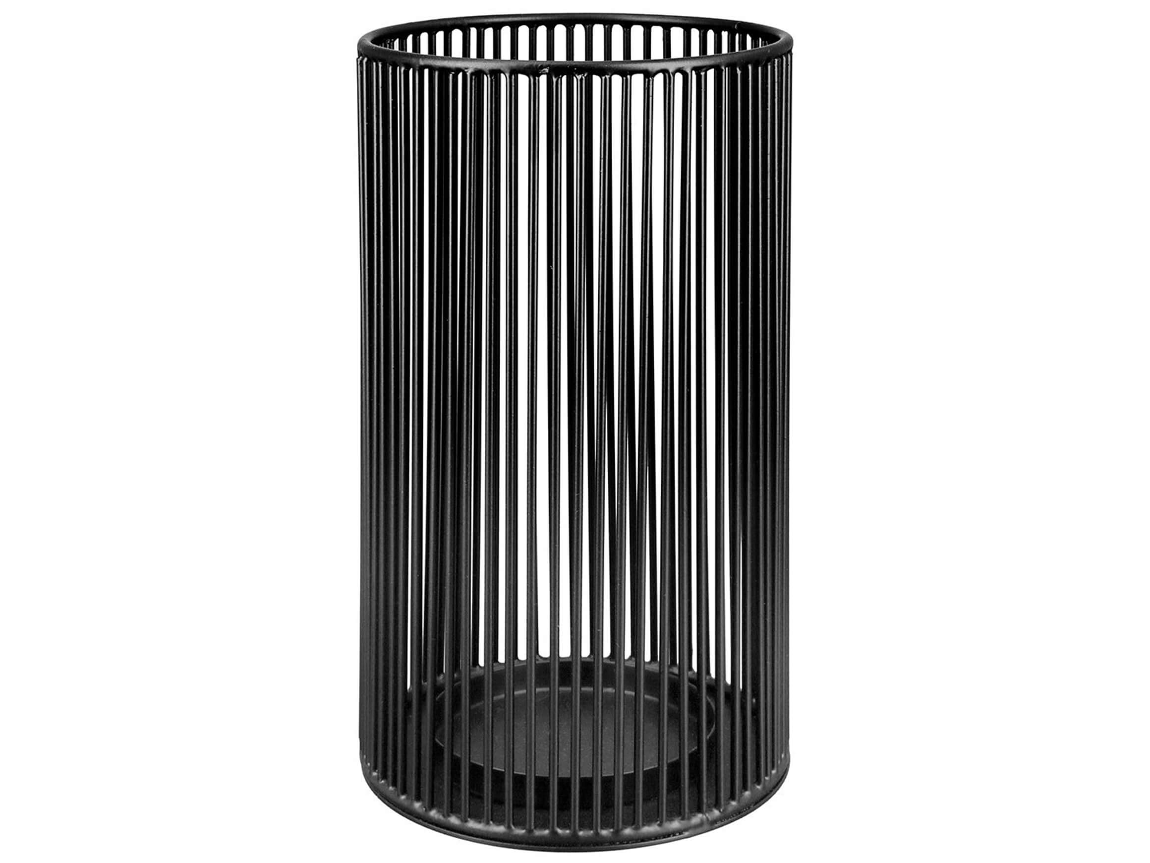 Windlicht Metall, Schwarz mit Glas H: 28 cm Gilde