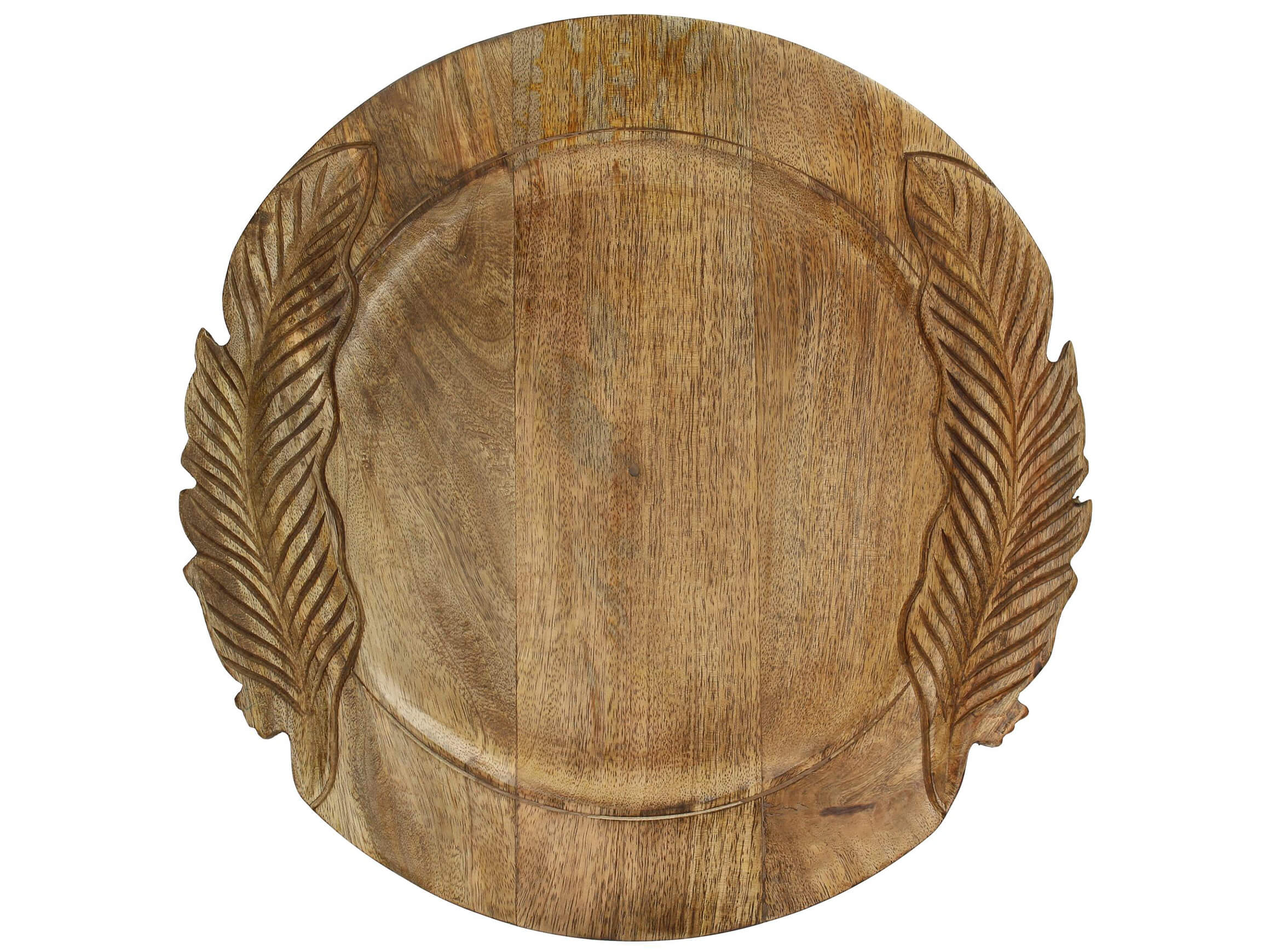 Tablett Feder Mangoholz H: 3 cm Kersten / Farbe: Holzfarbig Mangoholz