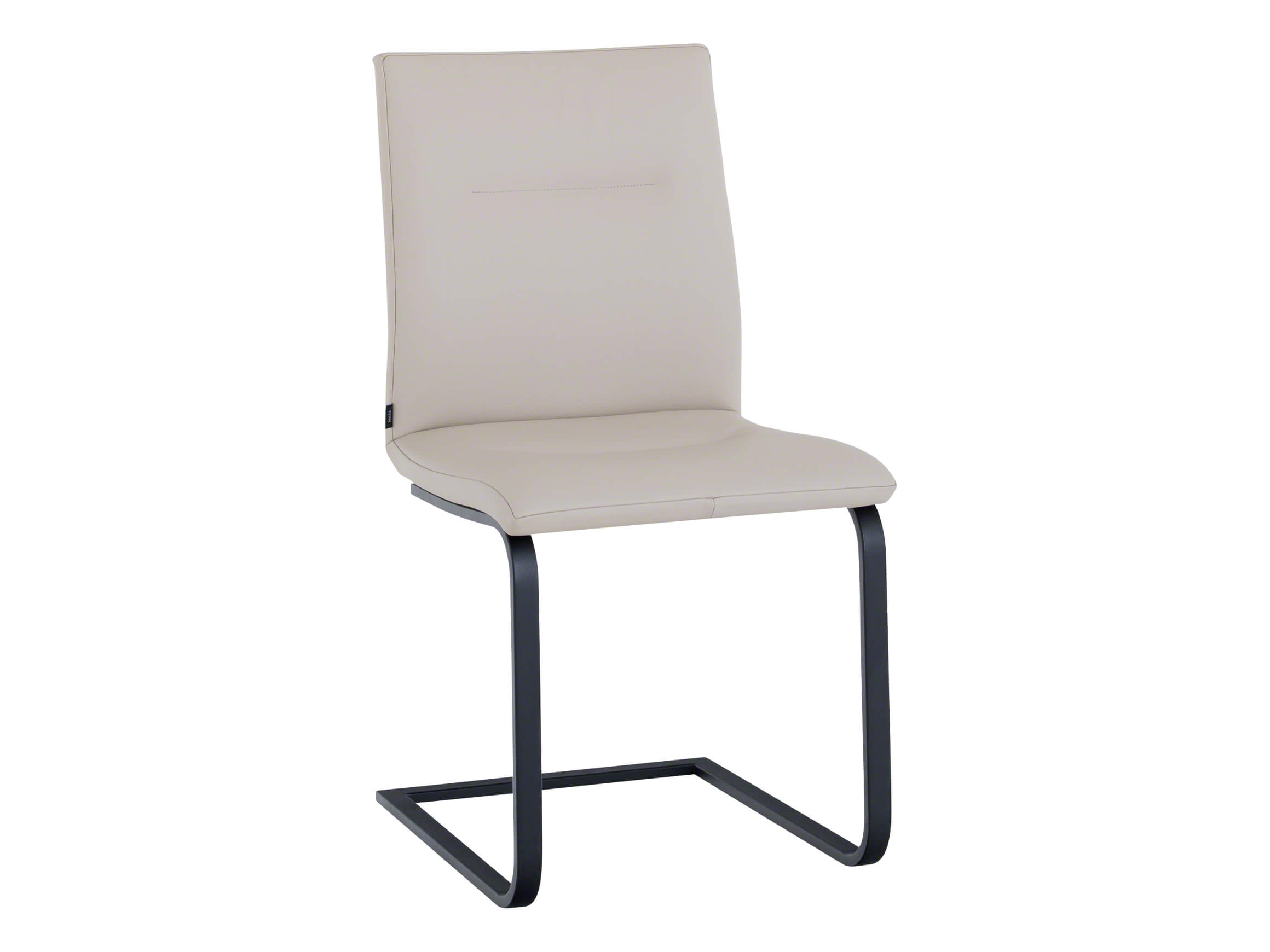 Freischwinger Mona, Beigefarbener Lederbezug, Komfortpolster