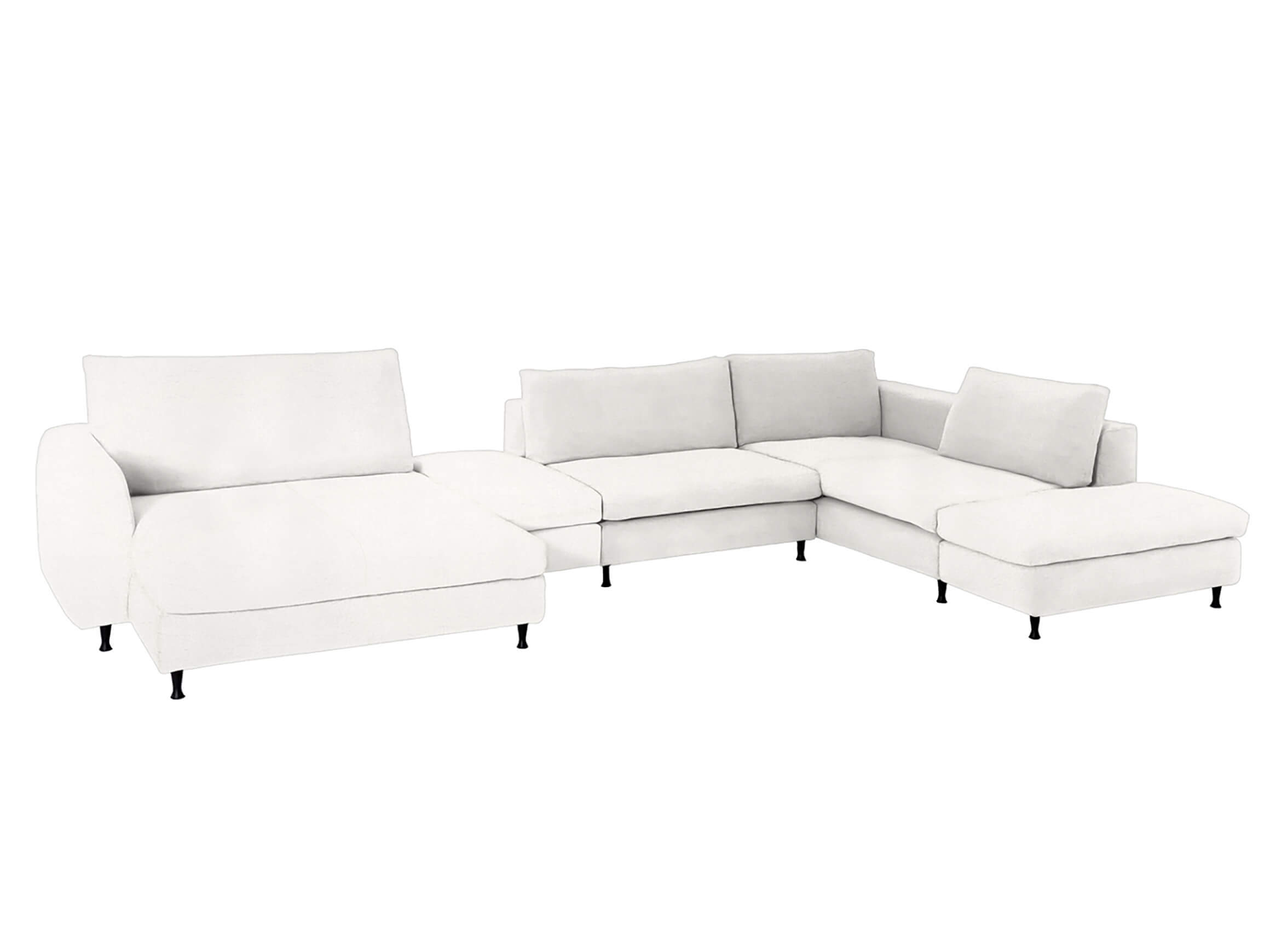Corner sofa Lorenza Basic Schillig Willi / Colour: White / Material: Basic leather