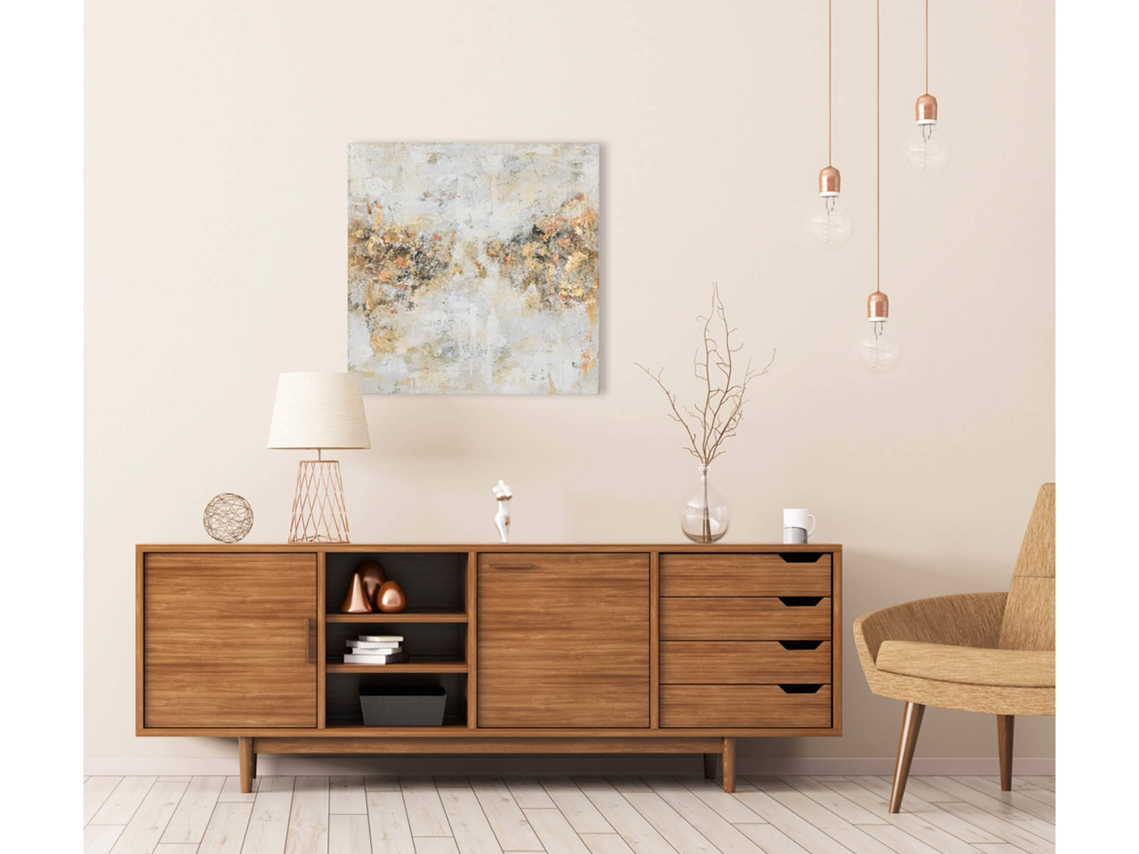 Bild Fischende Möwen image LAND / Grösse: 123 x 83 cm