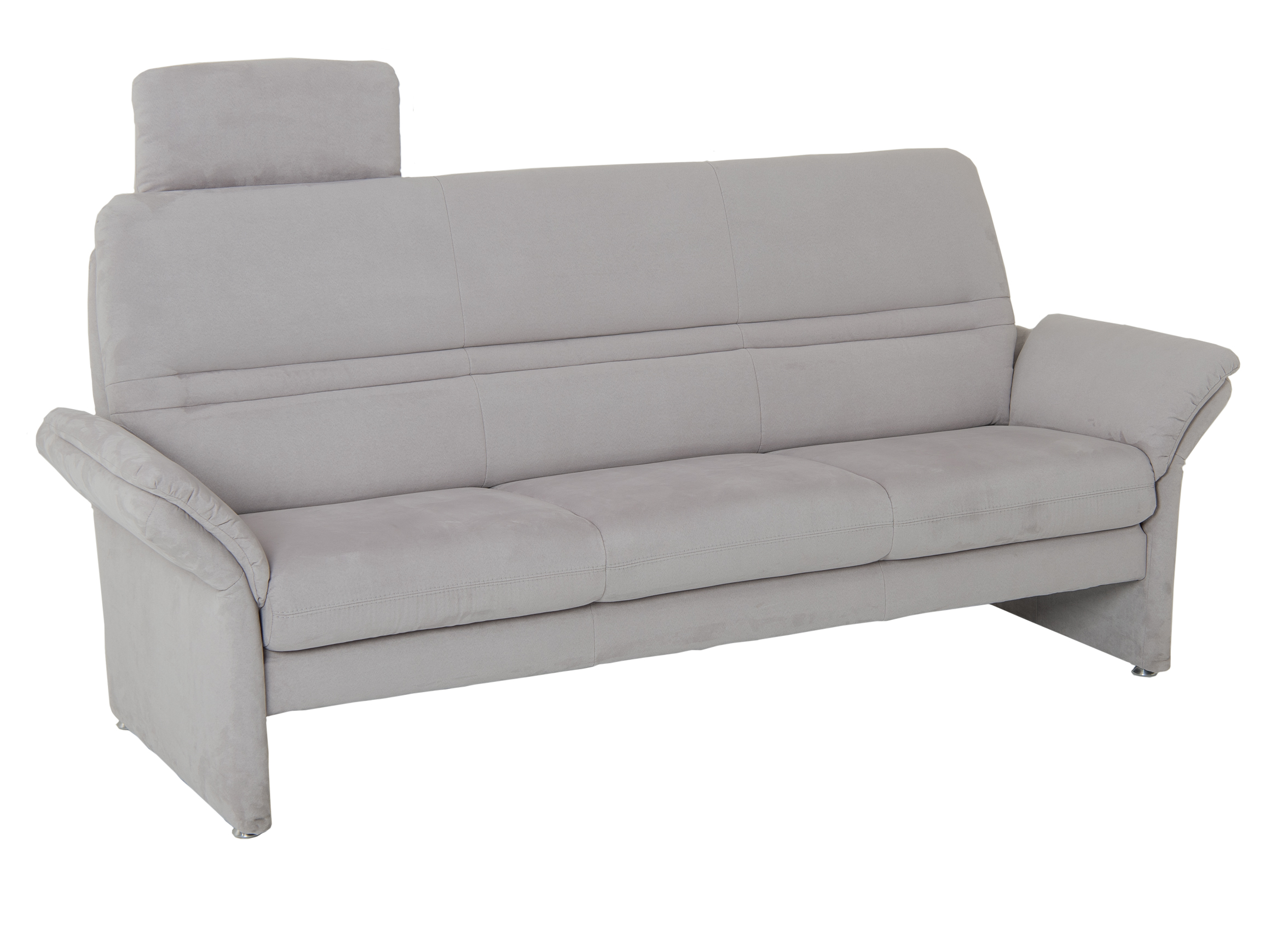 3er Sofa Damaris, Stoff Hellgrau, Metallfuss, b 212 cm