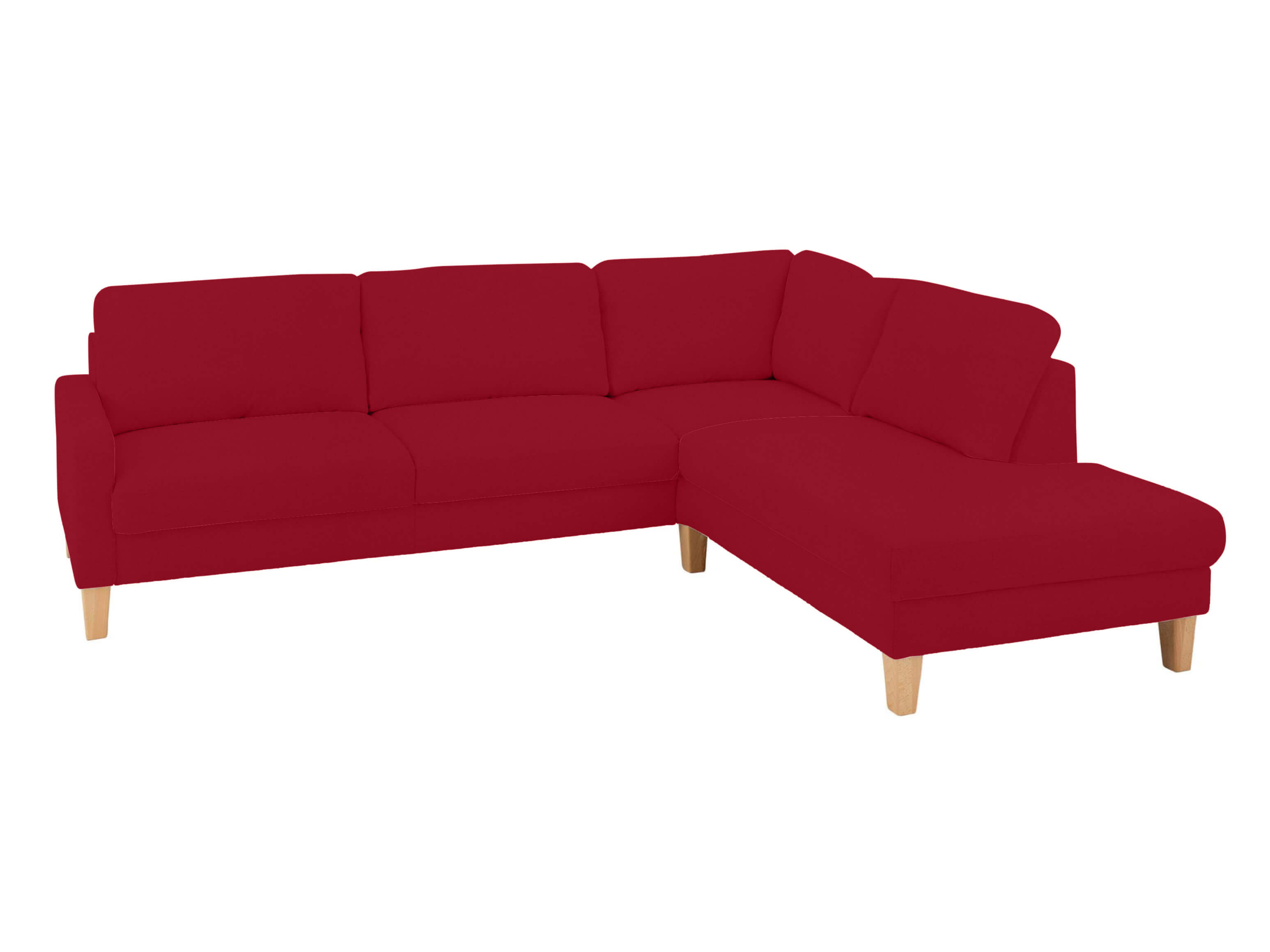 Cagliari Basic Candy corner sofa / Colour: Cherry / Material: Basic leather