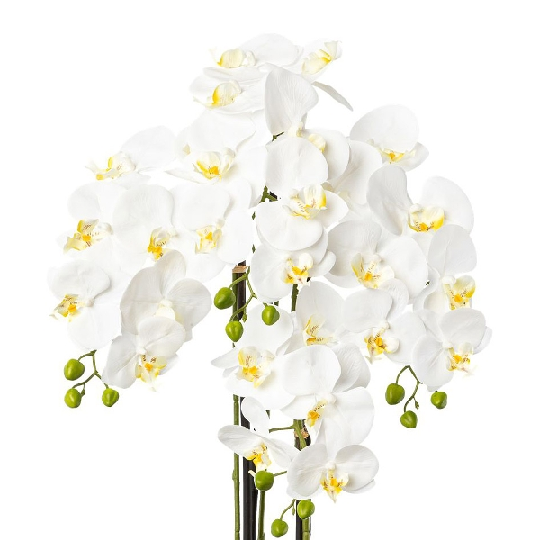 Kunstpflanze Orchidee im Resintopf,weiß H: 99 cm Gasper