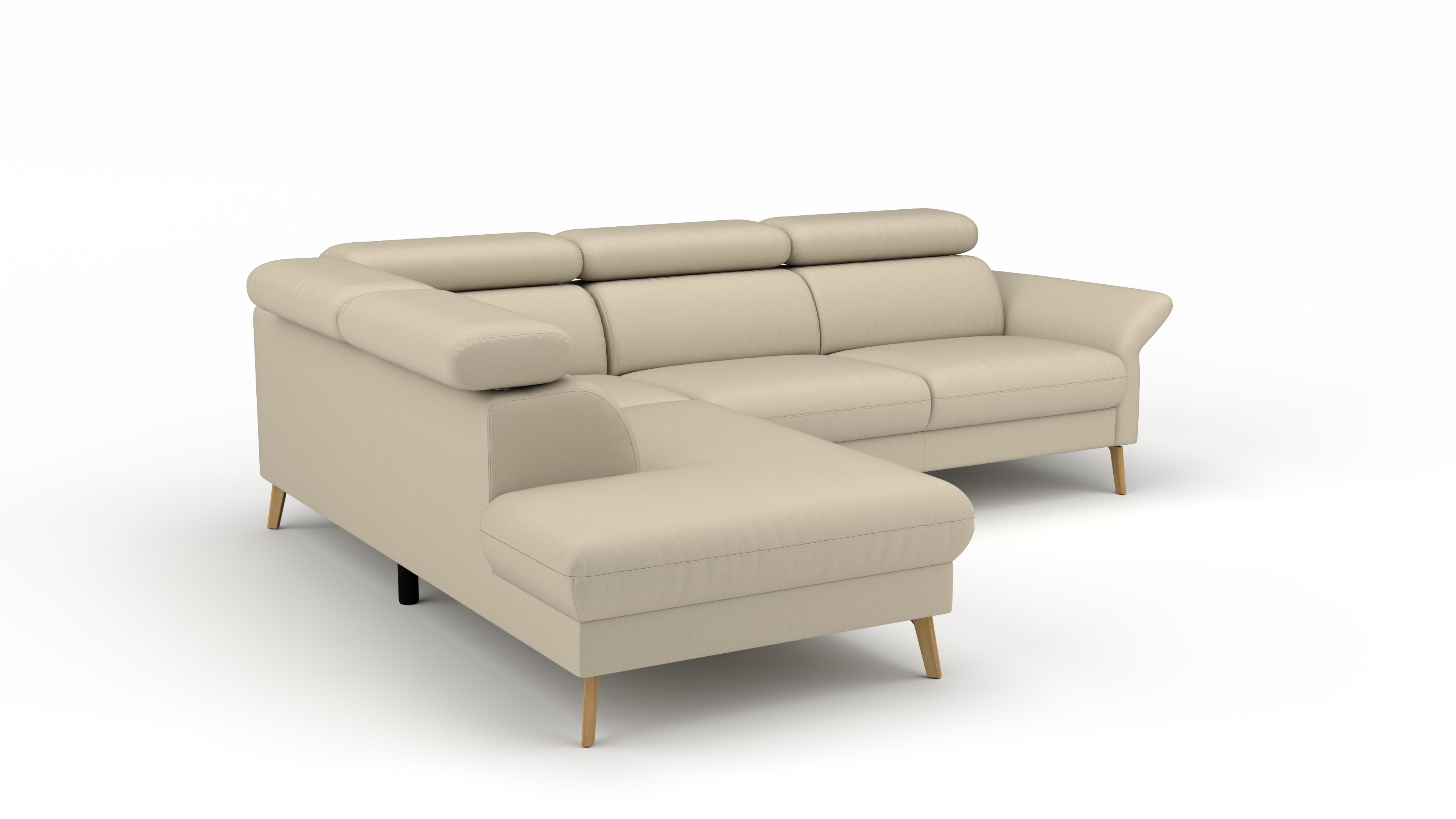 Ecksofa links Mars UrbanDesign / Farbe: Beige / Bezugsmaterial: Stoff