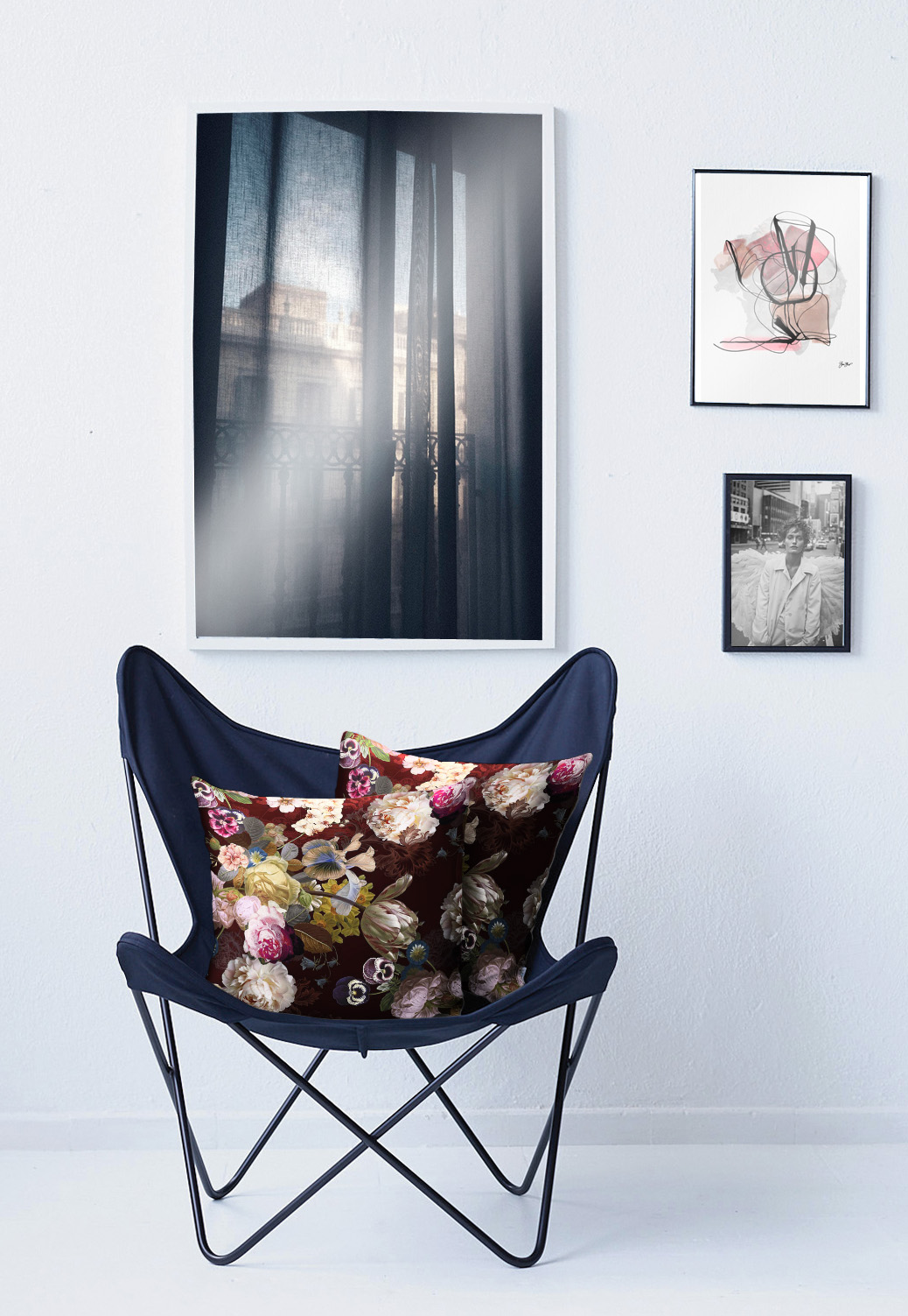 Kissenhülle Rosen Dunkellila 50x50 cm Apelt / Farbe: