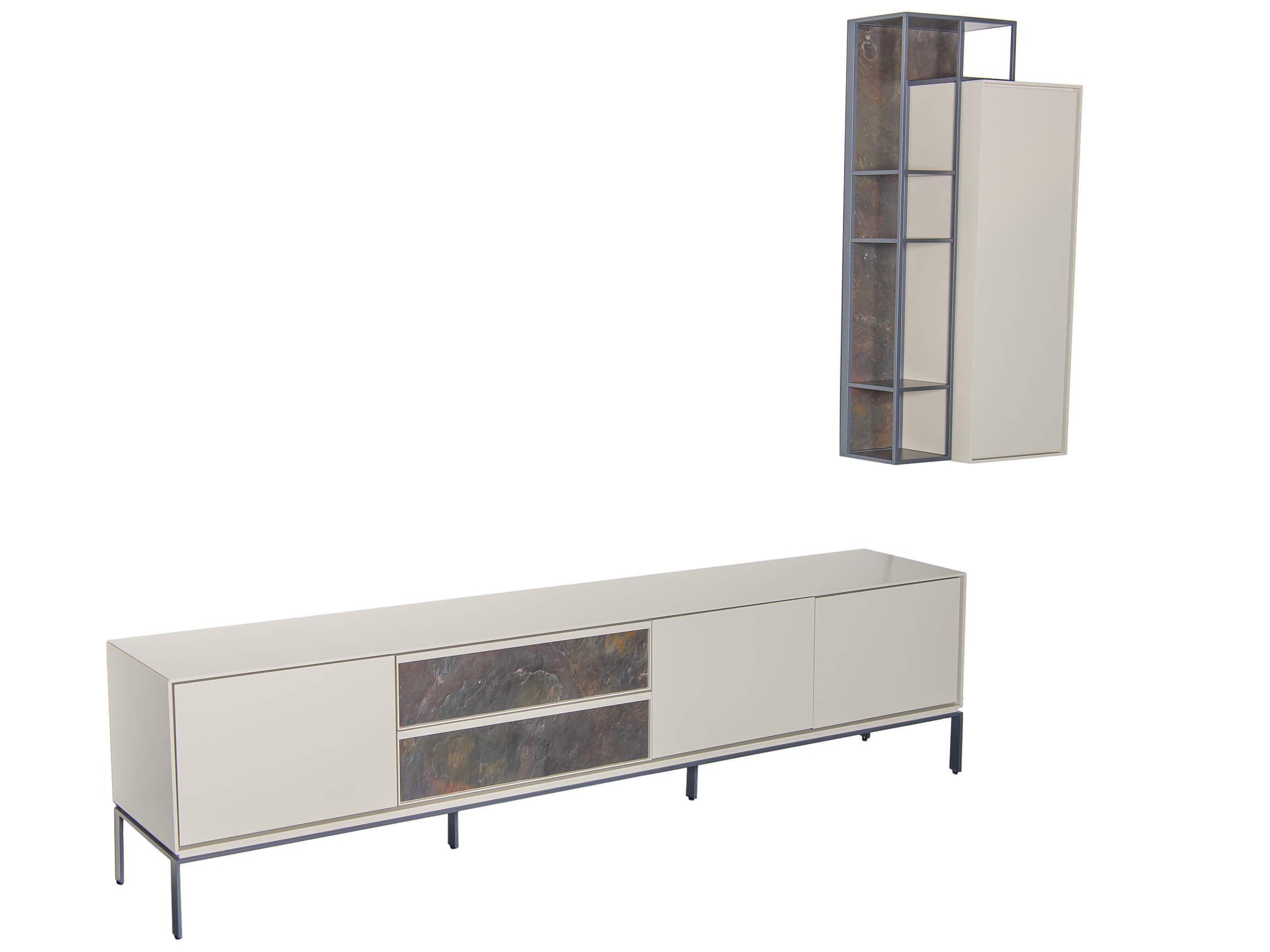 Wohnwand Felice Abrito / Farbe: Grau