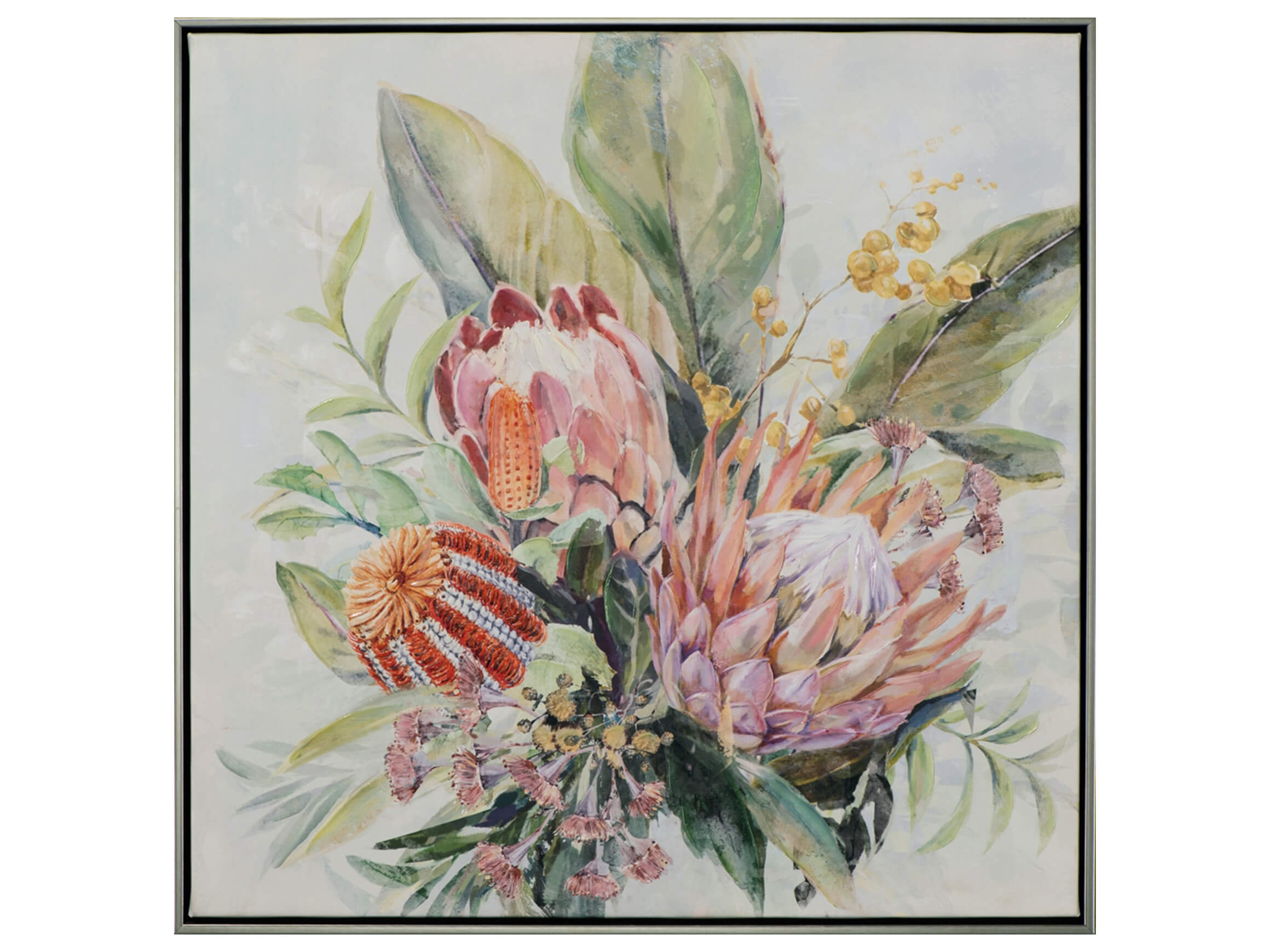 image LAND Bild mit Rahmen Rosafarbene Protea-Blüten Rosa | Schubiger Möbel