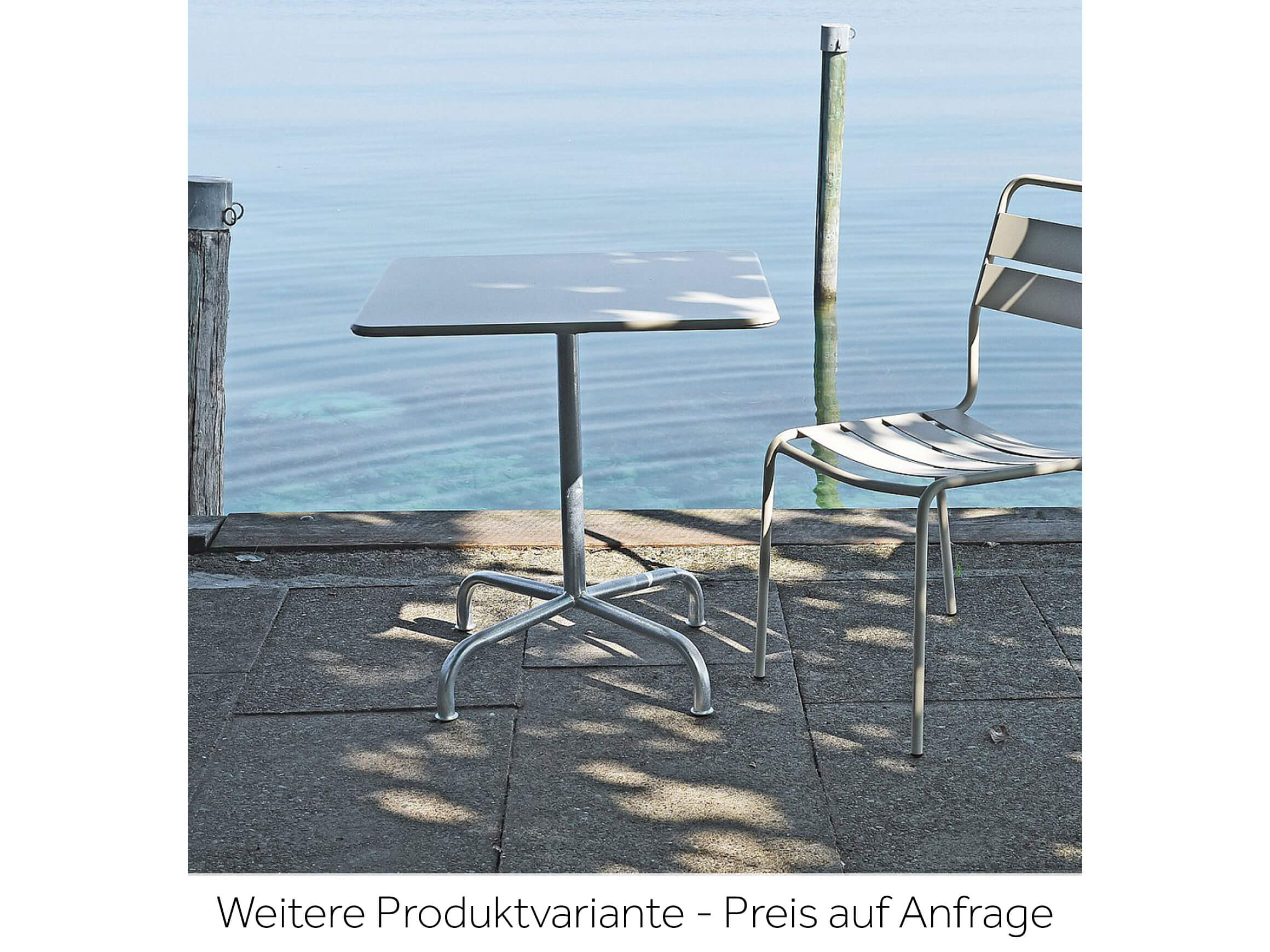 Metall-Tisch Rigi Quadratisch Feuerverzinkt von Schaffner / Farbe: Türkis / Grösse: 70 x 70 cm