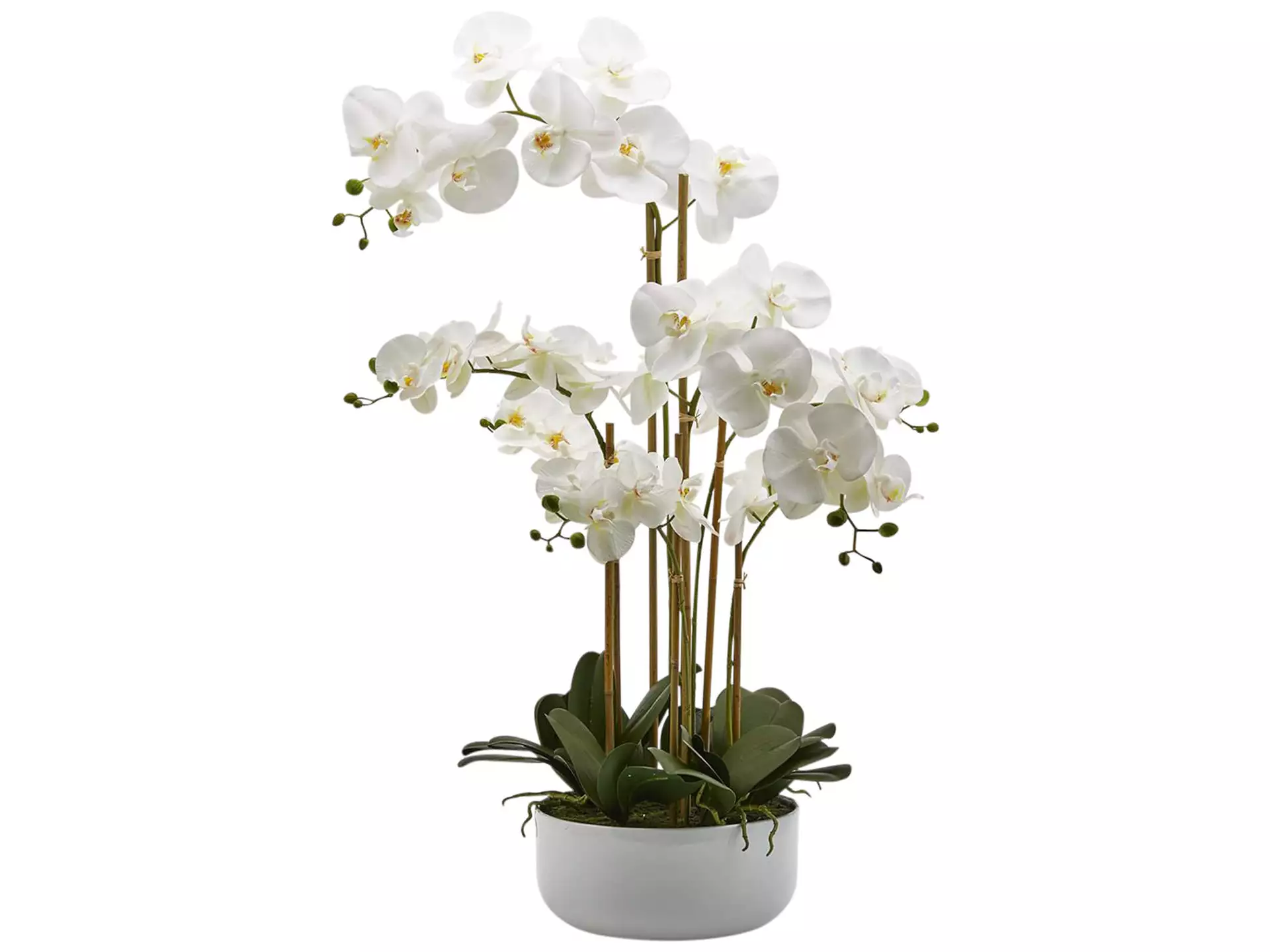Kunstblume Orchidee im Topf Weiss H: 84 cm Edg