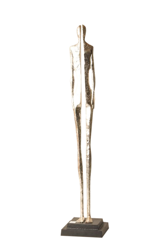 Schlittler Figur Mensch, Aluminium, Silber H: 127 cm  | Schubiger Möbel