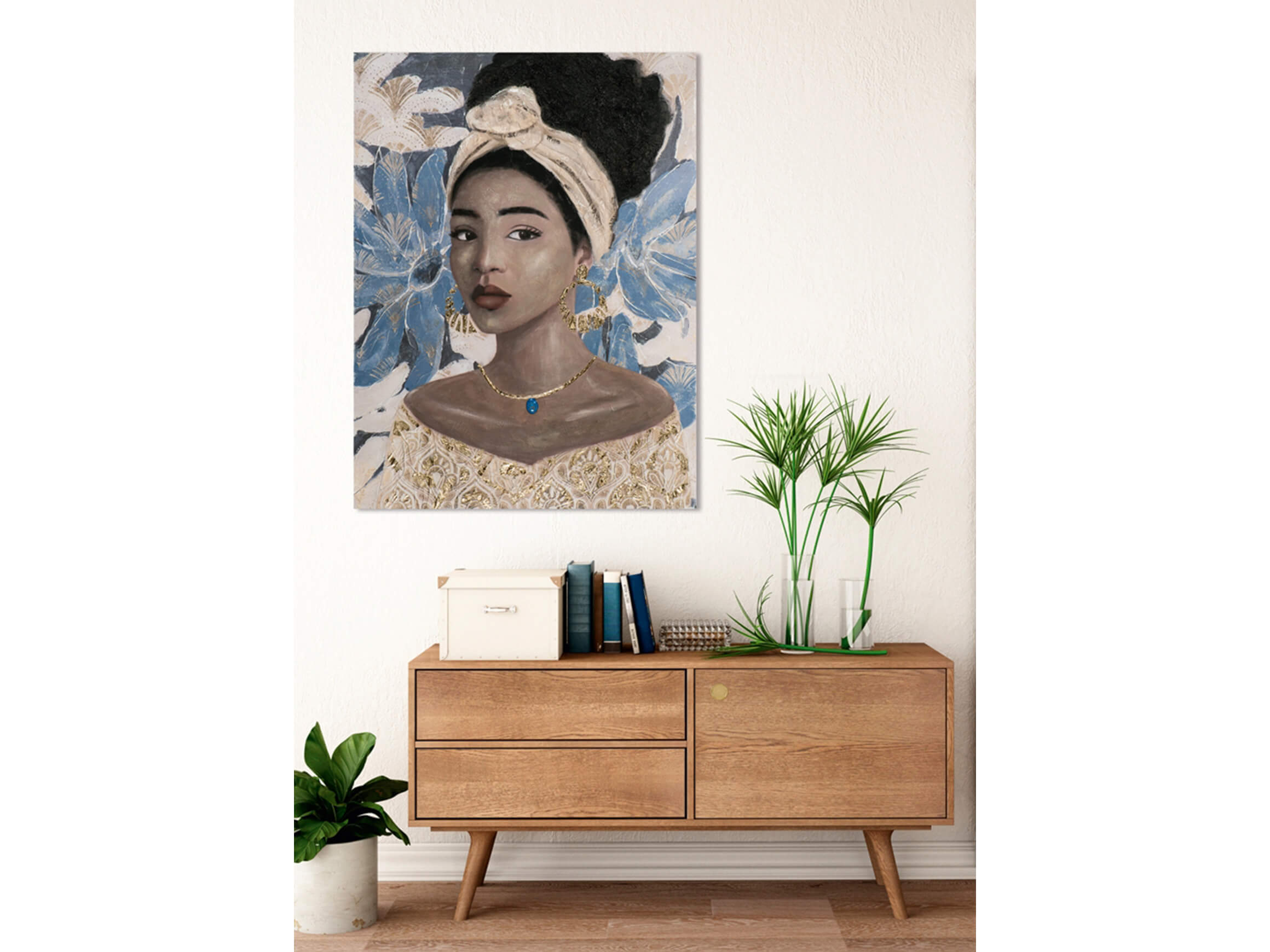 Bild Anmutige Schöne mit Goldcolier image LAND / Grösse: 120 x 90 cm