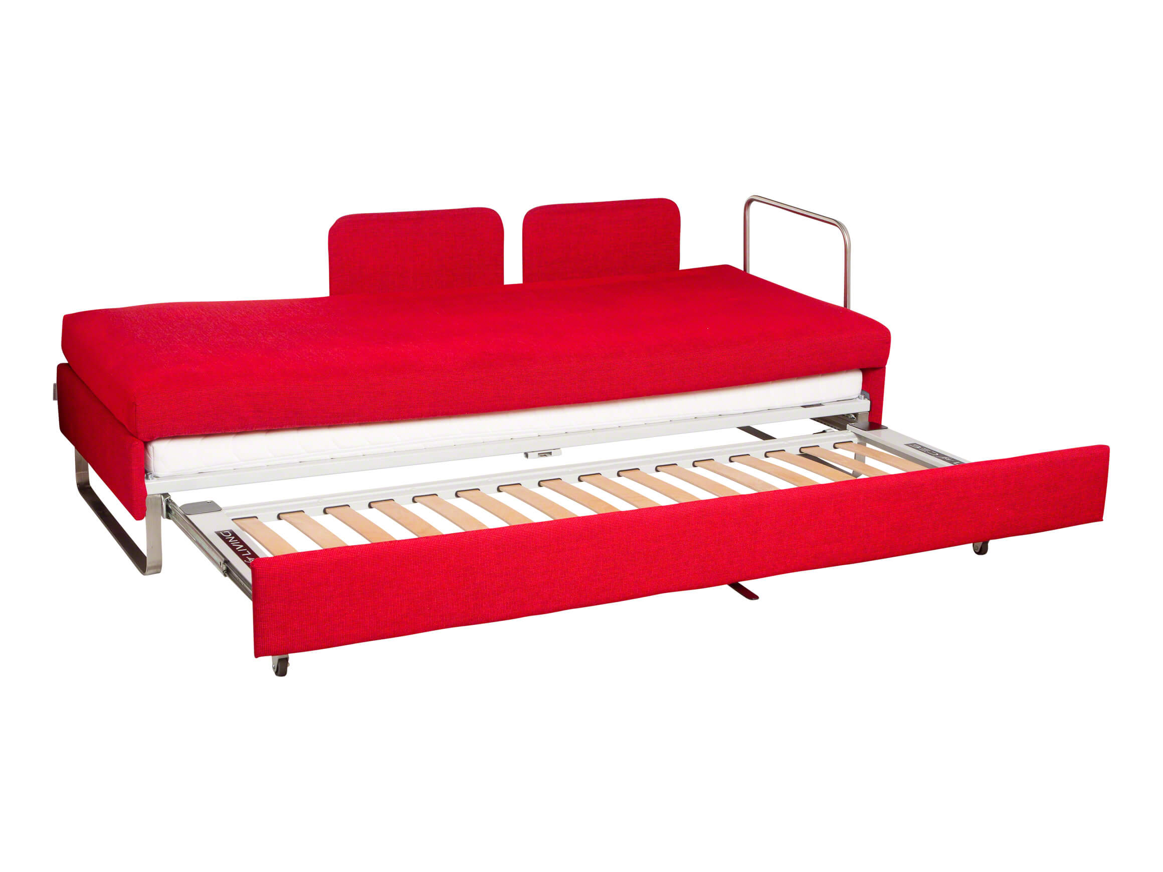 Bettsofa Bed For Living, Stoff Rot, Schaumkernmatratze,