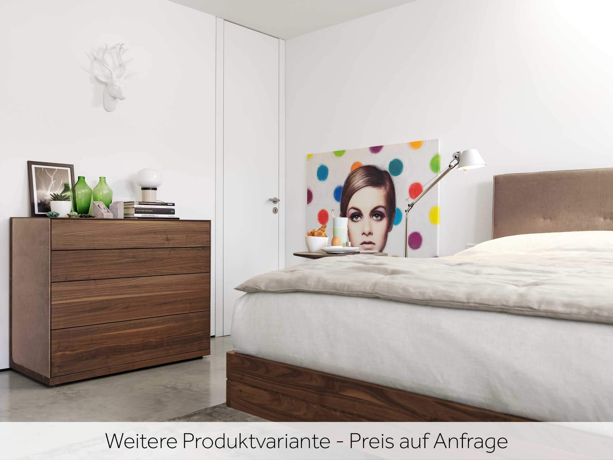 Bett Riletto Team 7 / Farbe: Holzfarbig, Grau / Material: