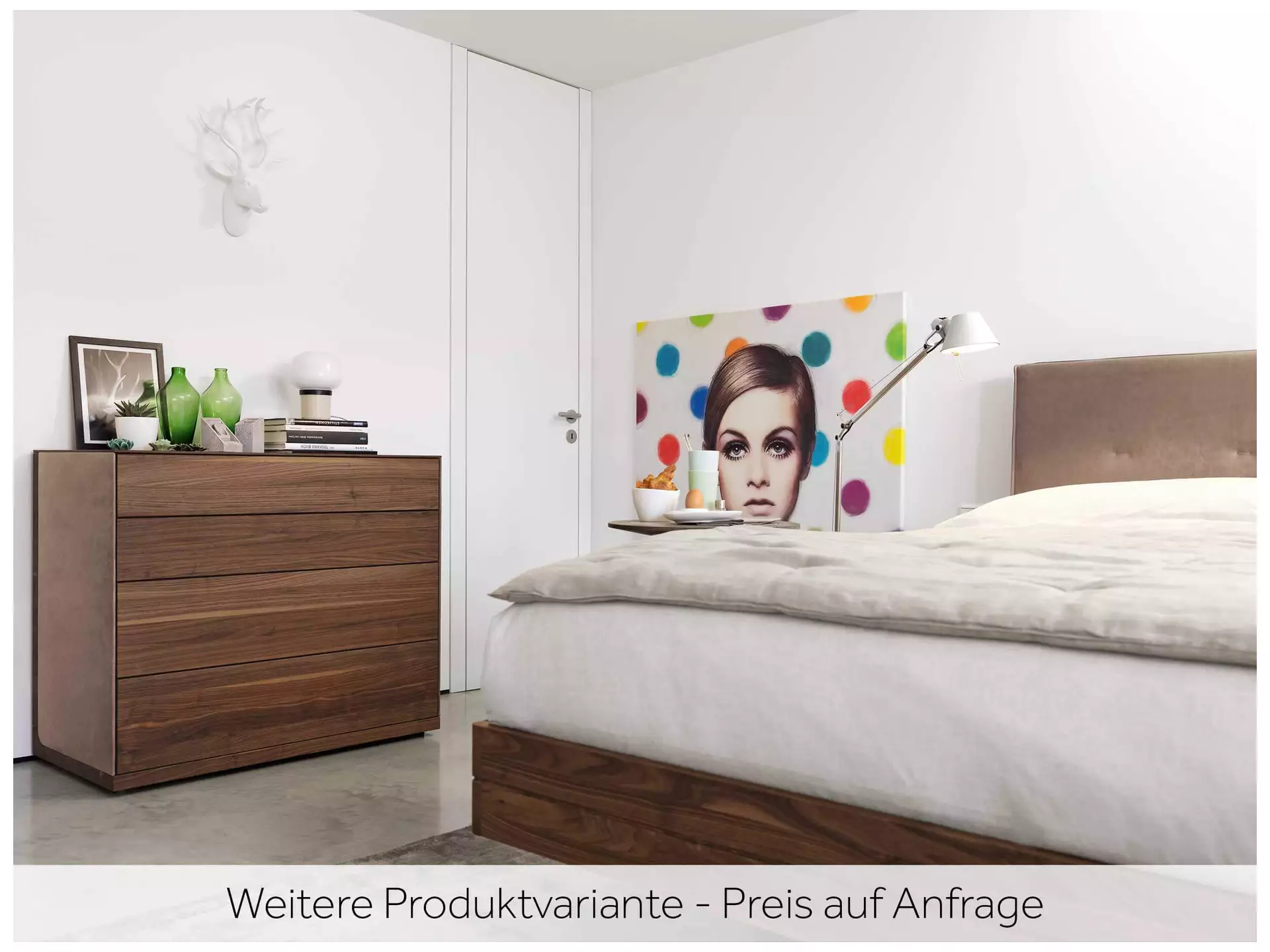 Bett Riletto Team 7 / Farbe: Holzfarbig, Grau / Material: