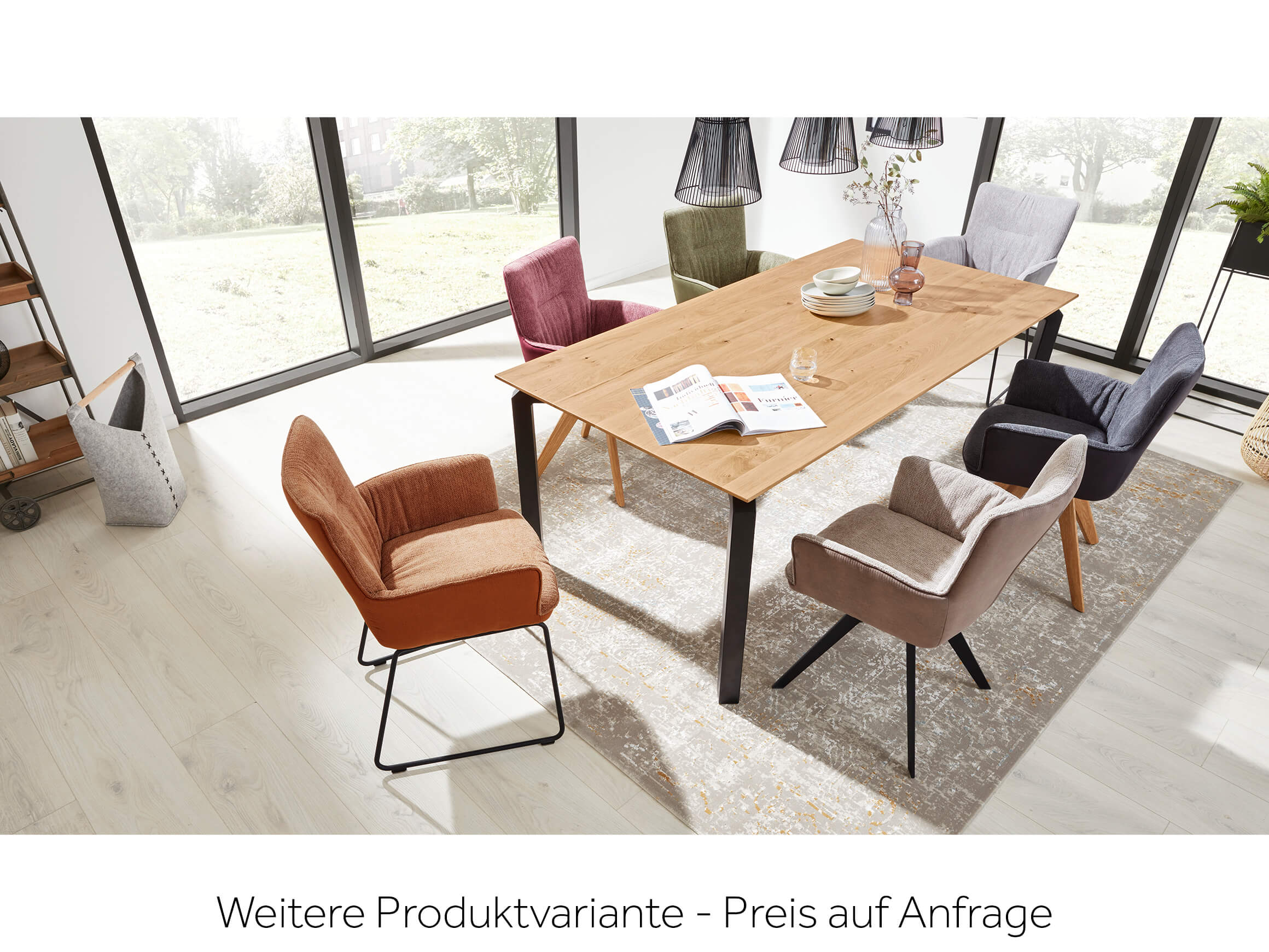 Armlehnstuhl Pancho Eisenstativ Niehoff / Farbe: Weinrot / Bezugsmaterial: Microfaser Stoff