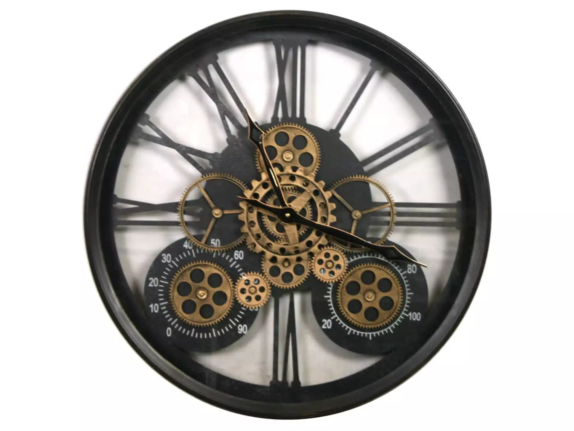 Uhr Metal Schwarz D: 60 cm Dijk