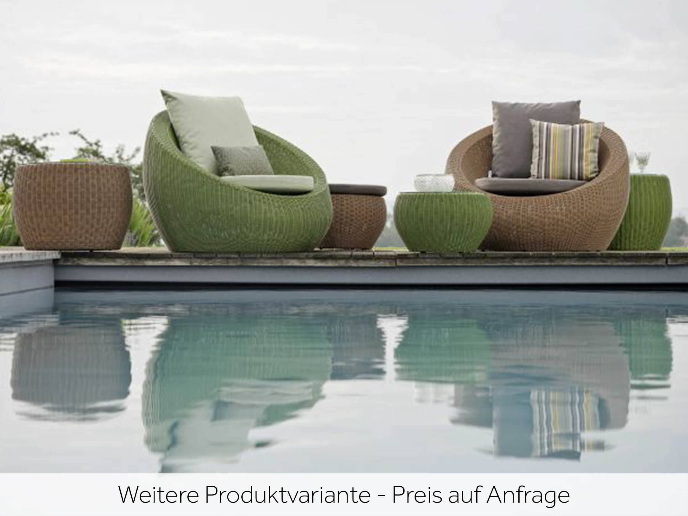 Clubtisch Anny Angelique von Stern, Glasplatte, Aluminium-Geflecht Grün,