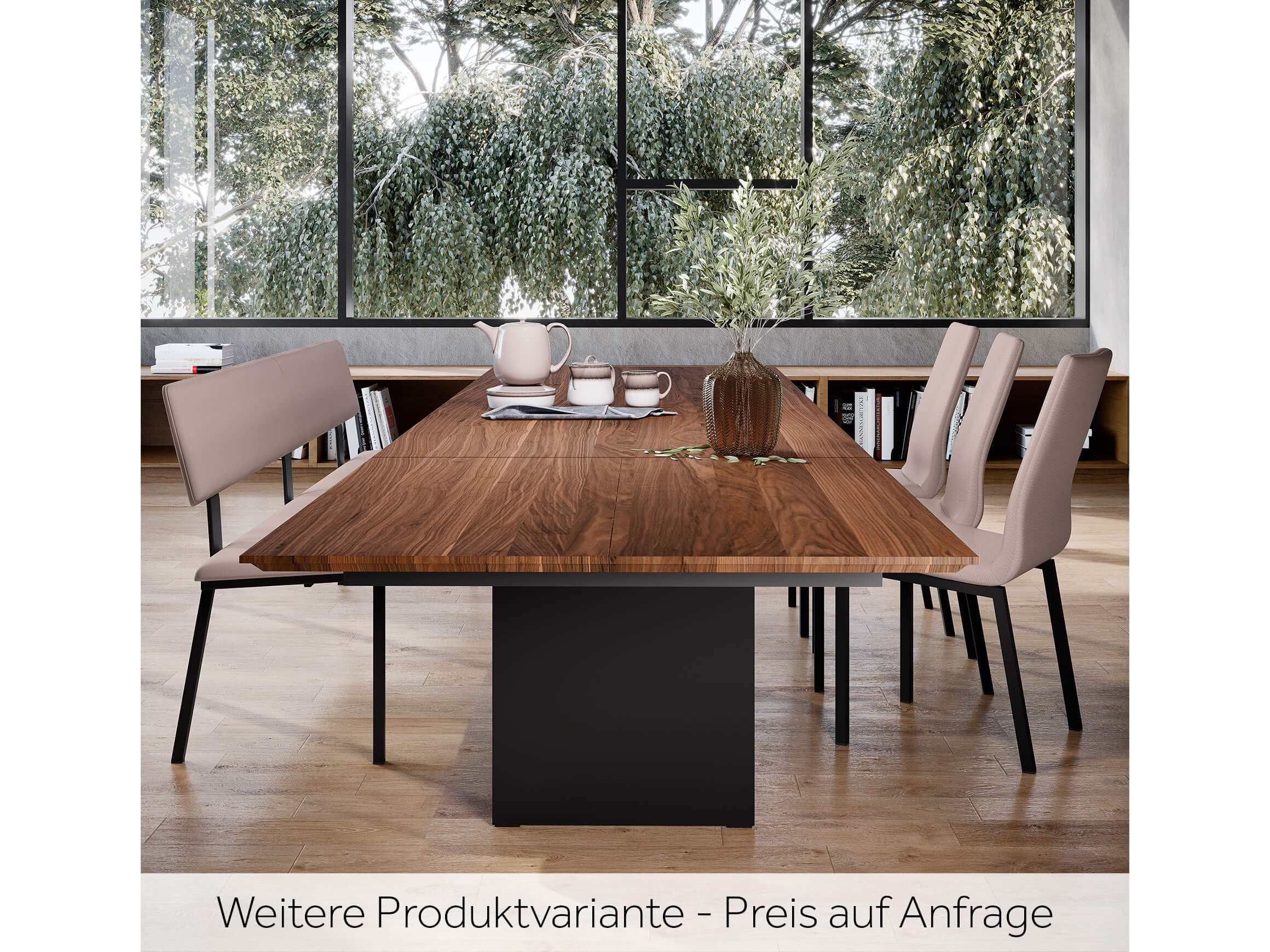 Stuhl Leni Willisau / Farbe: Anthrazit / Bezugsmaterial: Leder