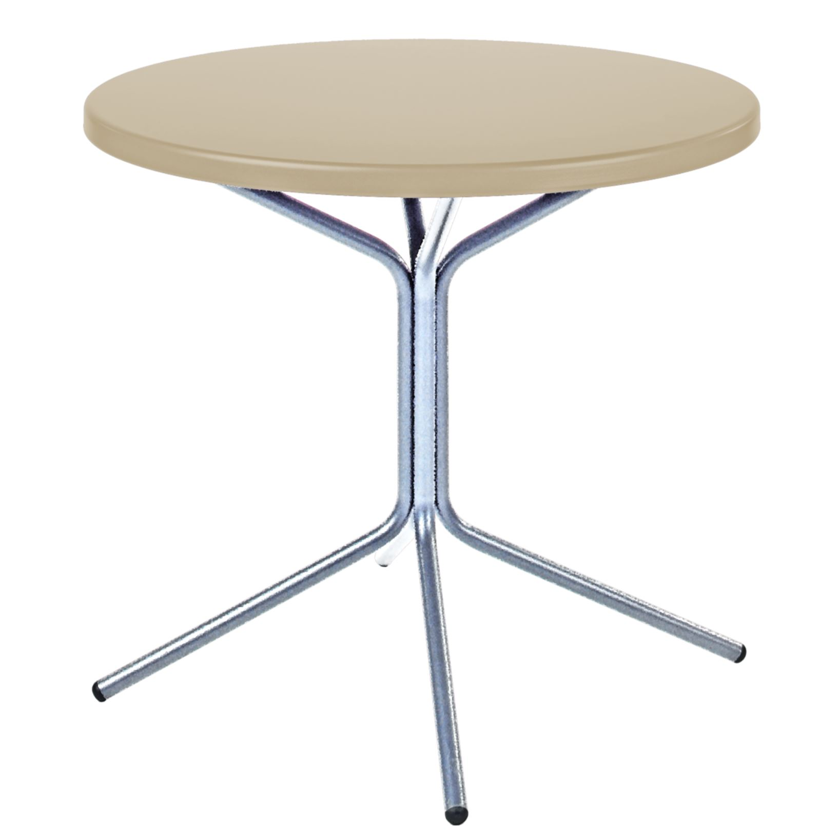 Metall-Bistrotisch Pix Rund Feuerverzinkt von Schaffner / Farbe: Pastellsand / DxH: 60 x 72 cm