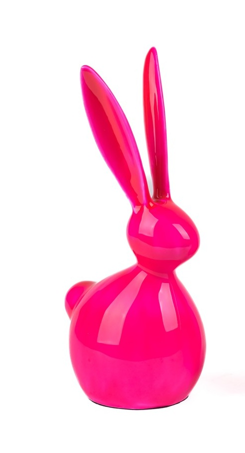 Decofinder Figur Hase Email Pink H: 21 cm Rosa | Schubiger Möbel