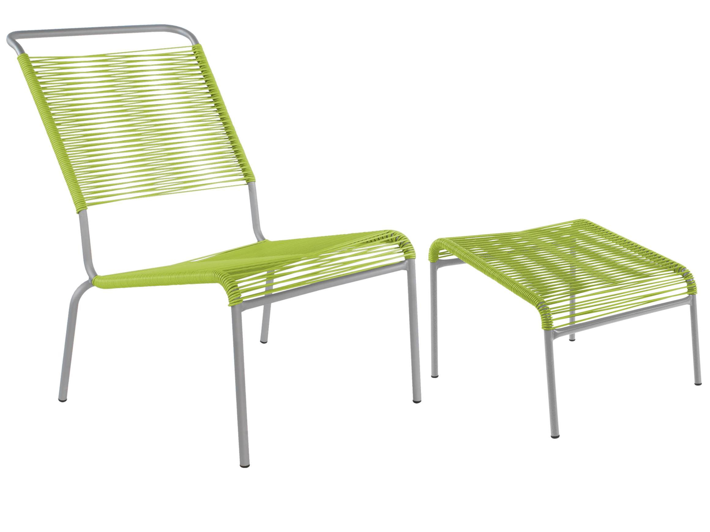 Schaffner Spaghetti-Lounger + Hocker Säntis Hochlehner Grün | Schubiger Möbel