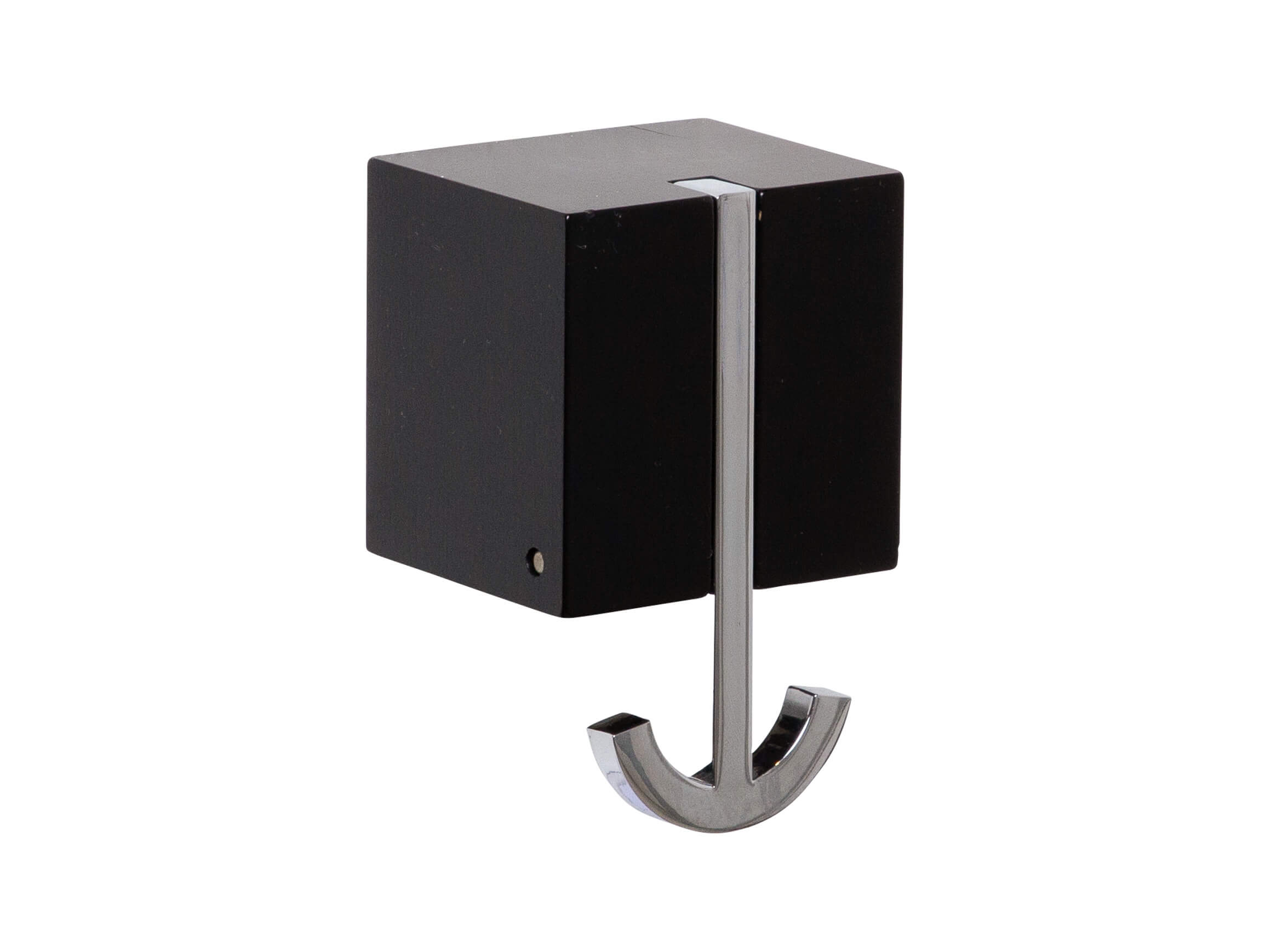 Ancora folding hook, black matt lacquered, chrome-plated cast part