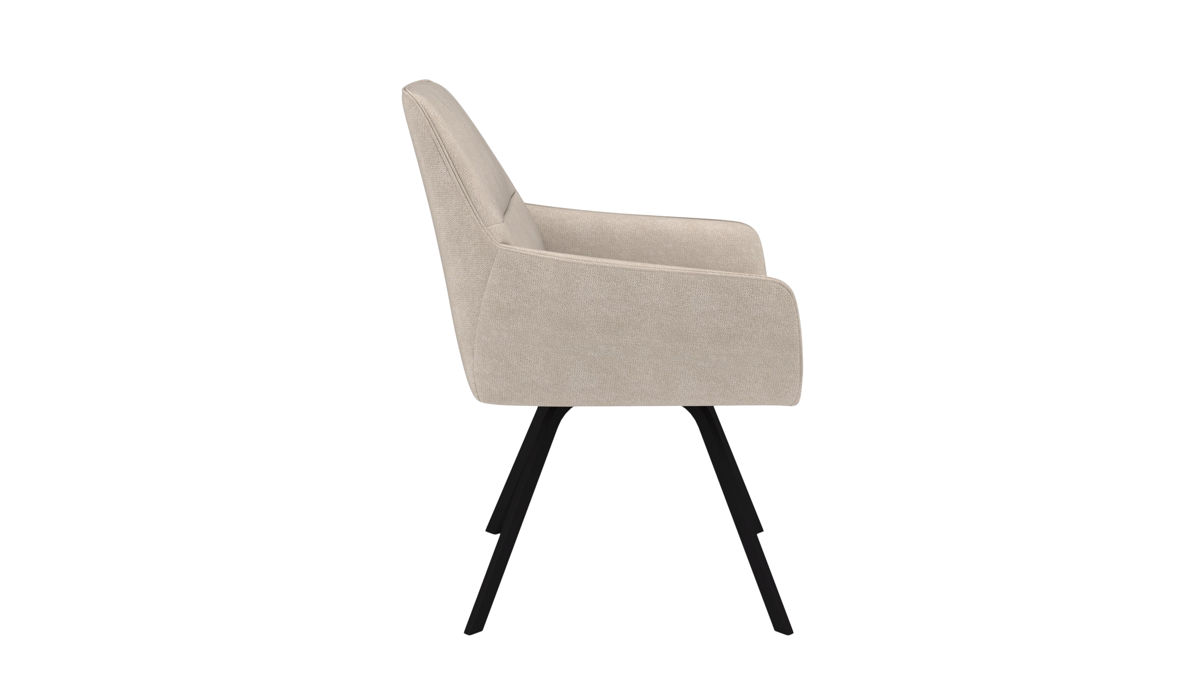 Stuhl Bellatrix - von UrbanDesign | Drehfunktion, Fuss schwarz, Stoff Cream