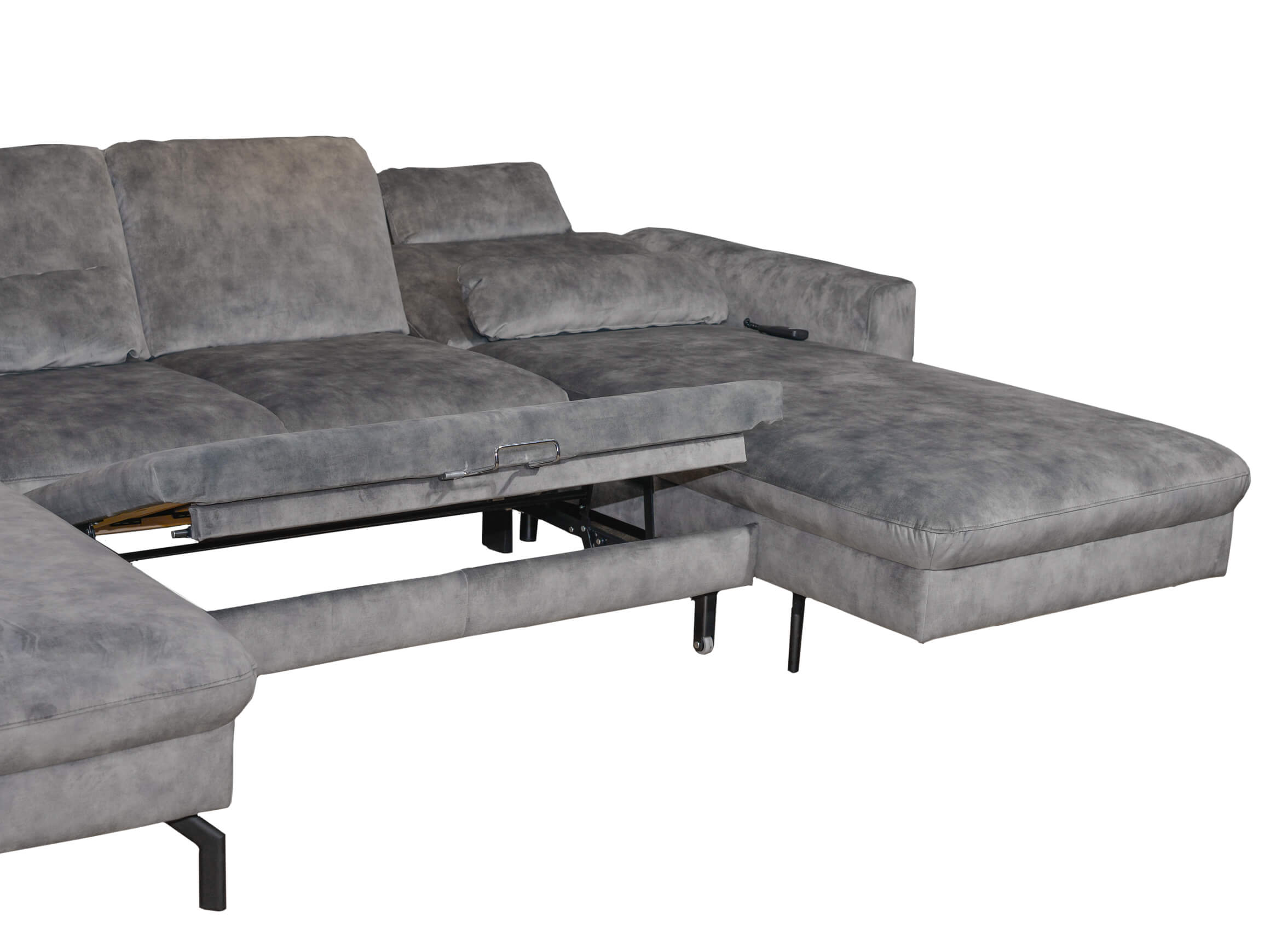 Ecksofa Miles Polipol / Farbe: Salbei / Bezugsmaterial: Stoff