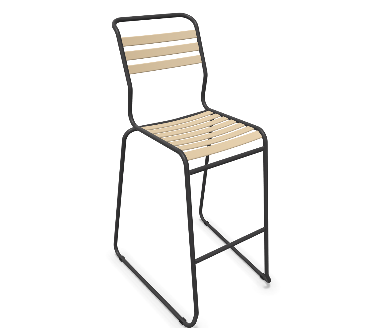 Schaffner Bar-Kufen-Lättlistuhl Säntis Braun | Schubiger Möbel