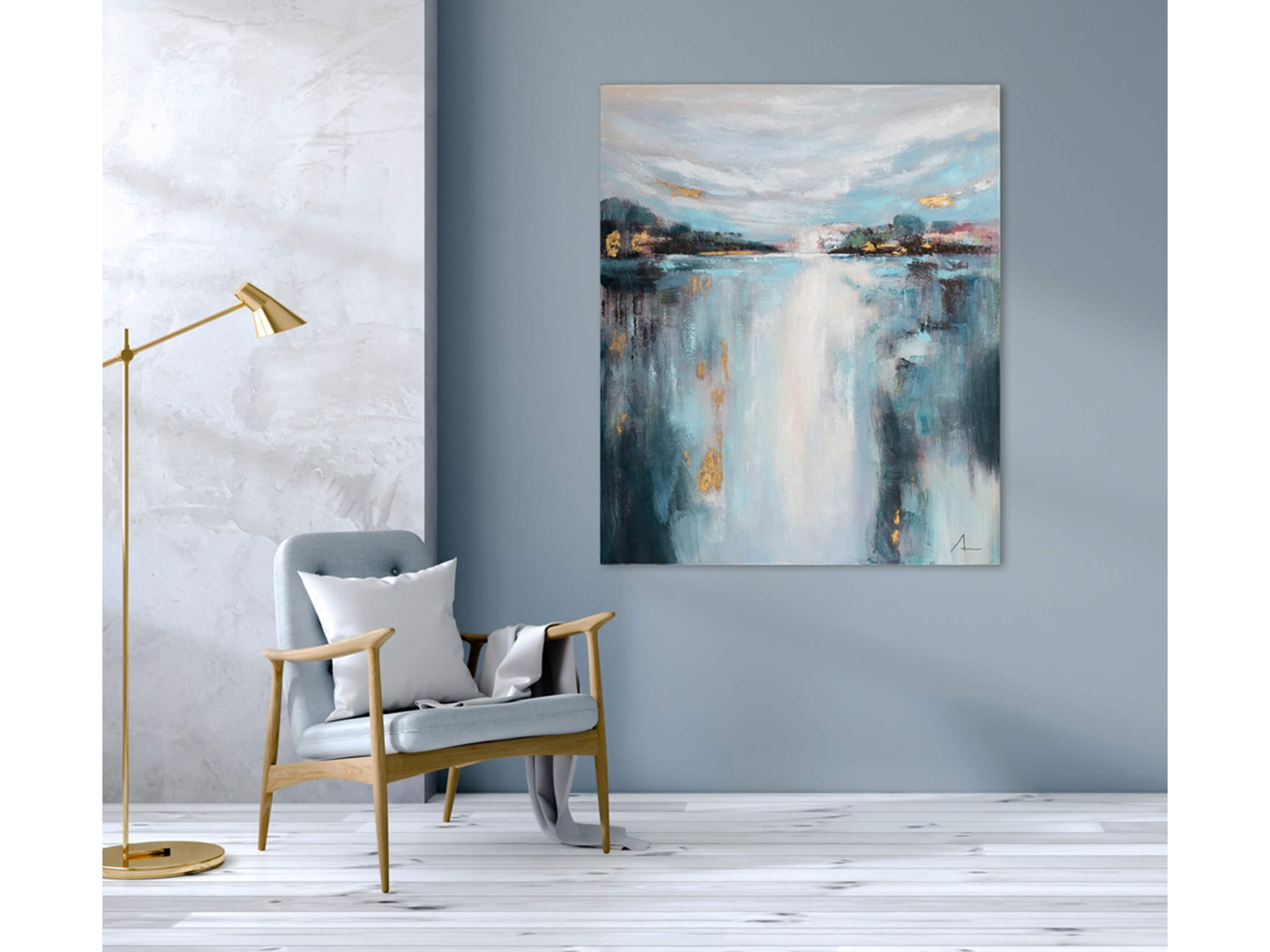 Bild Spiegelnder Horizont image LAND / Grösse: 120 x 100 cm