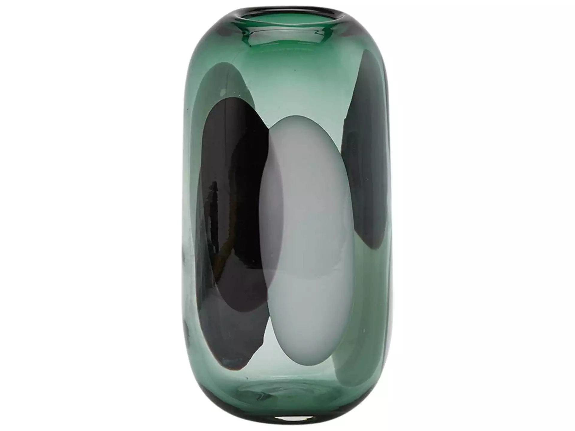 Vase Glas Grün-Weiss h: 33 cm Edg