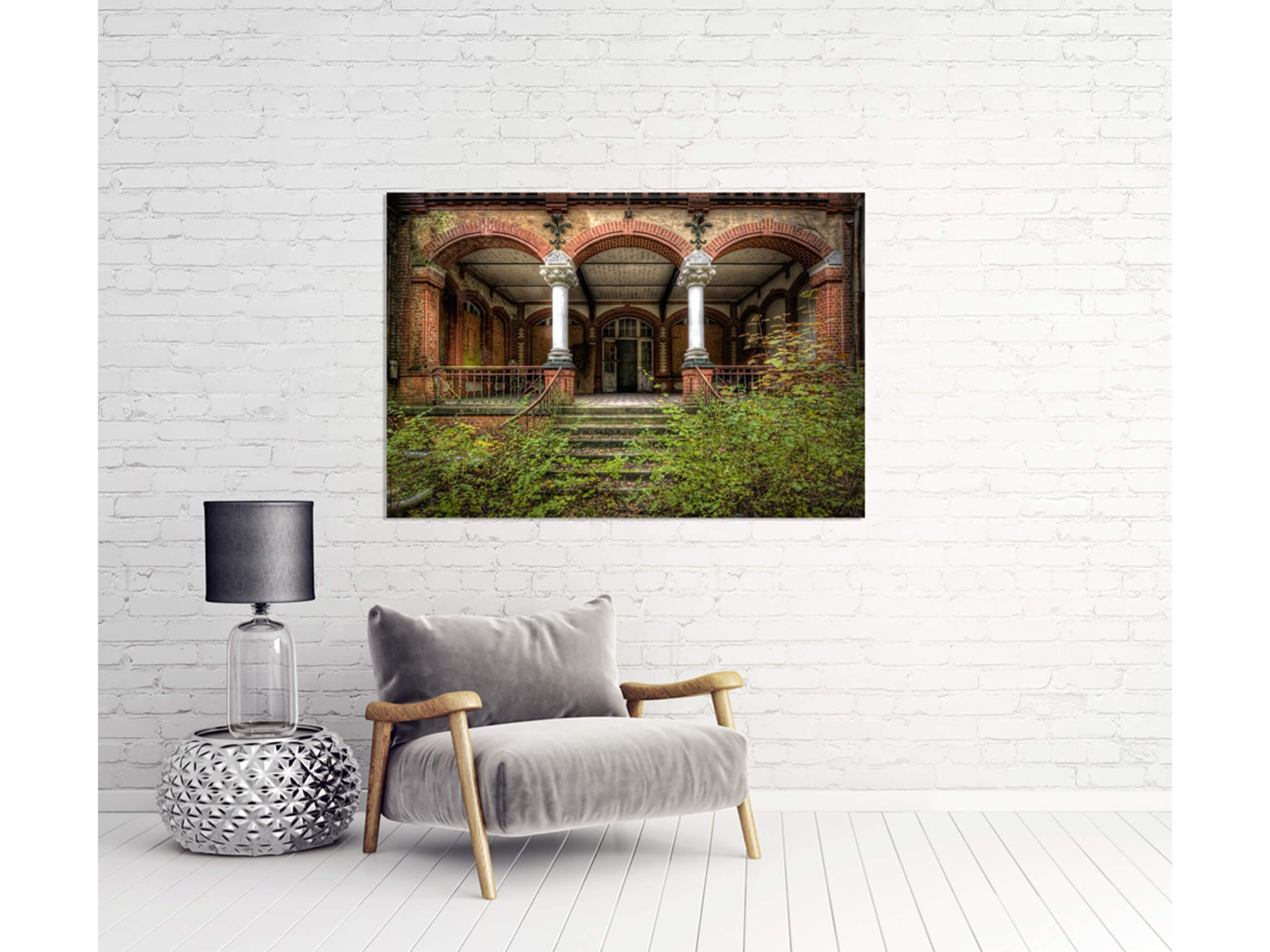 Digitaldruck auf Acrylglas Lost Place image LAND / Grösse: 140 x 66 cm