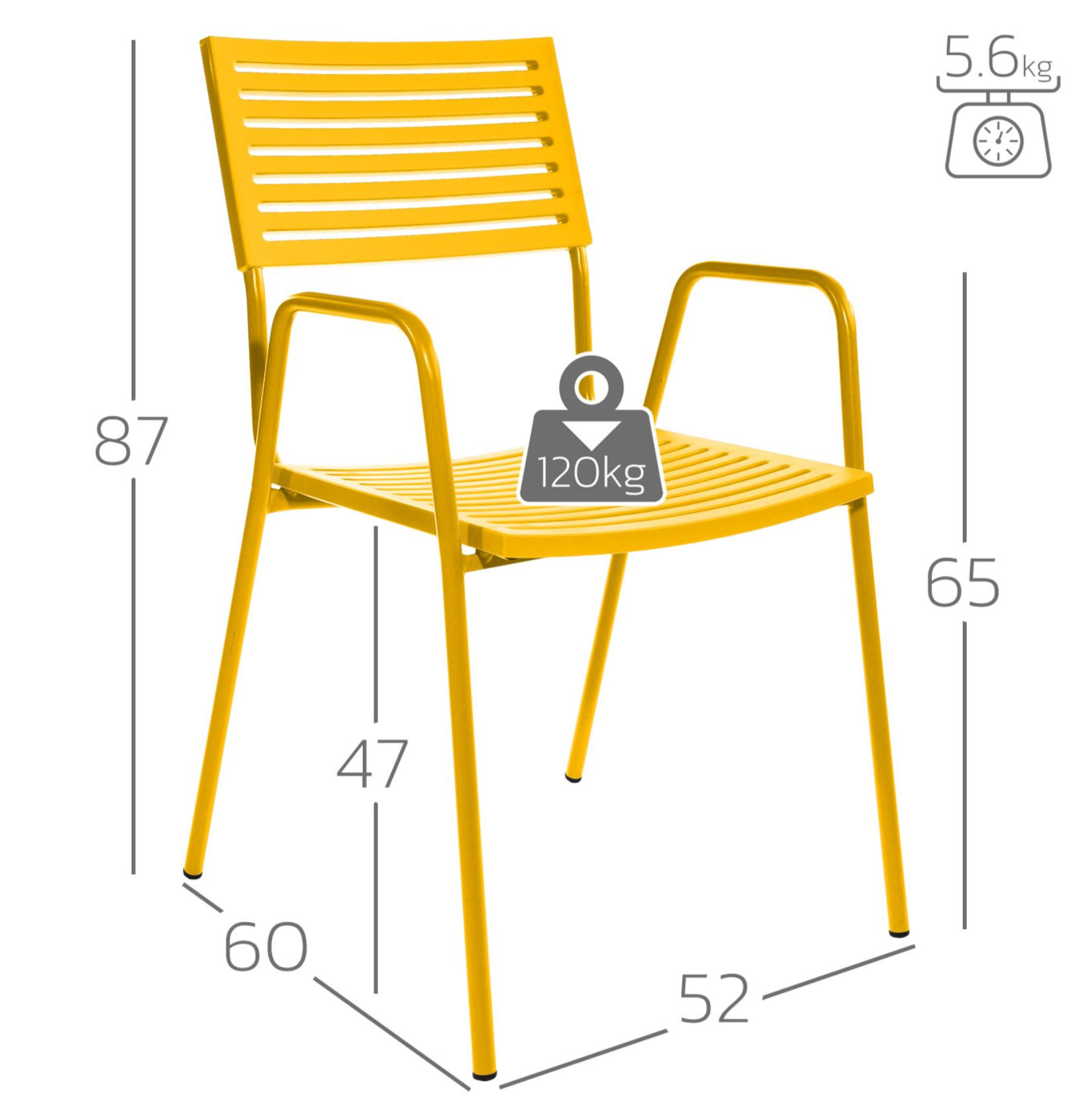 Gartenstuhl Lamello m. Lehne von Schaffner / Farbe: Pastellsand / Grösse: 56 x 59 cm