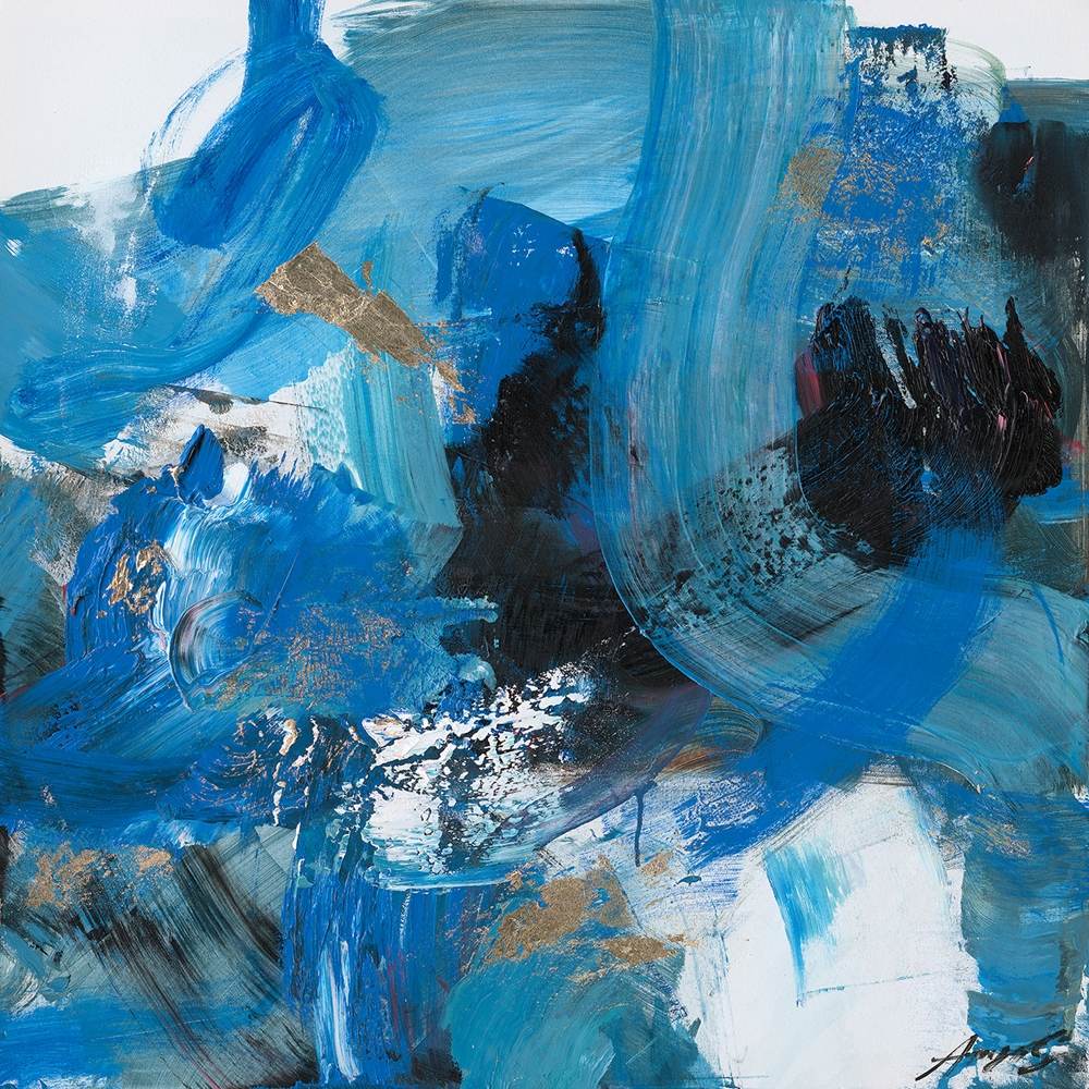 image LAND Bild Schwungvolle Variationen Blau Blau | Schubiger Möbel