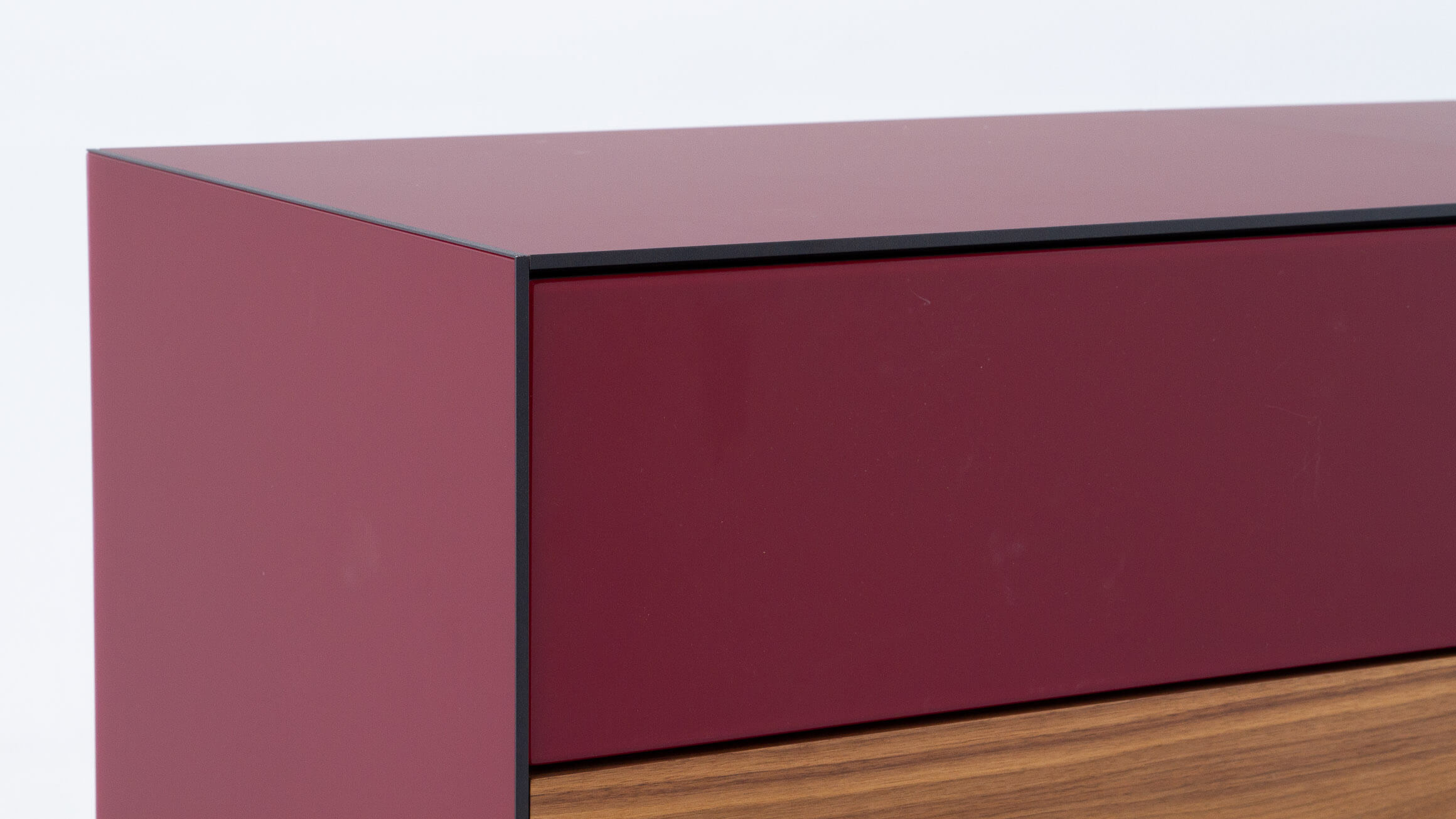 TV-Möbel Sonorous Elements, Velourglas Bordeau, Front