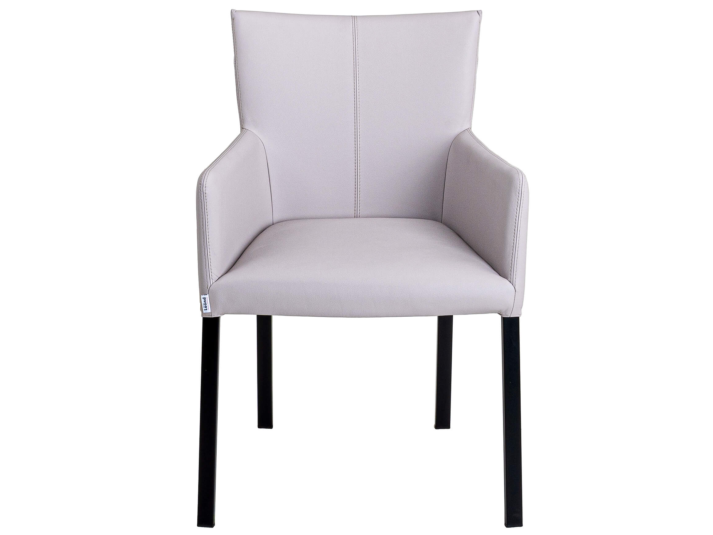 Armlehnstuhl Loredana Lüönd / Farbe: Hellgrau / Material: Leder